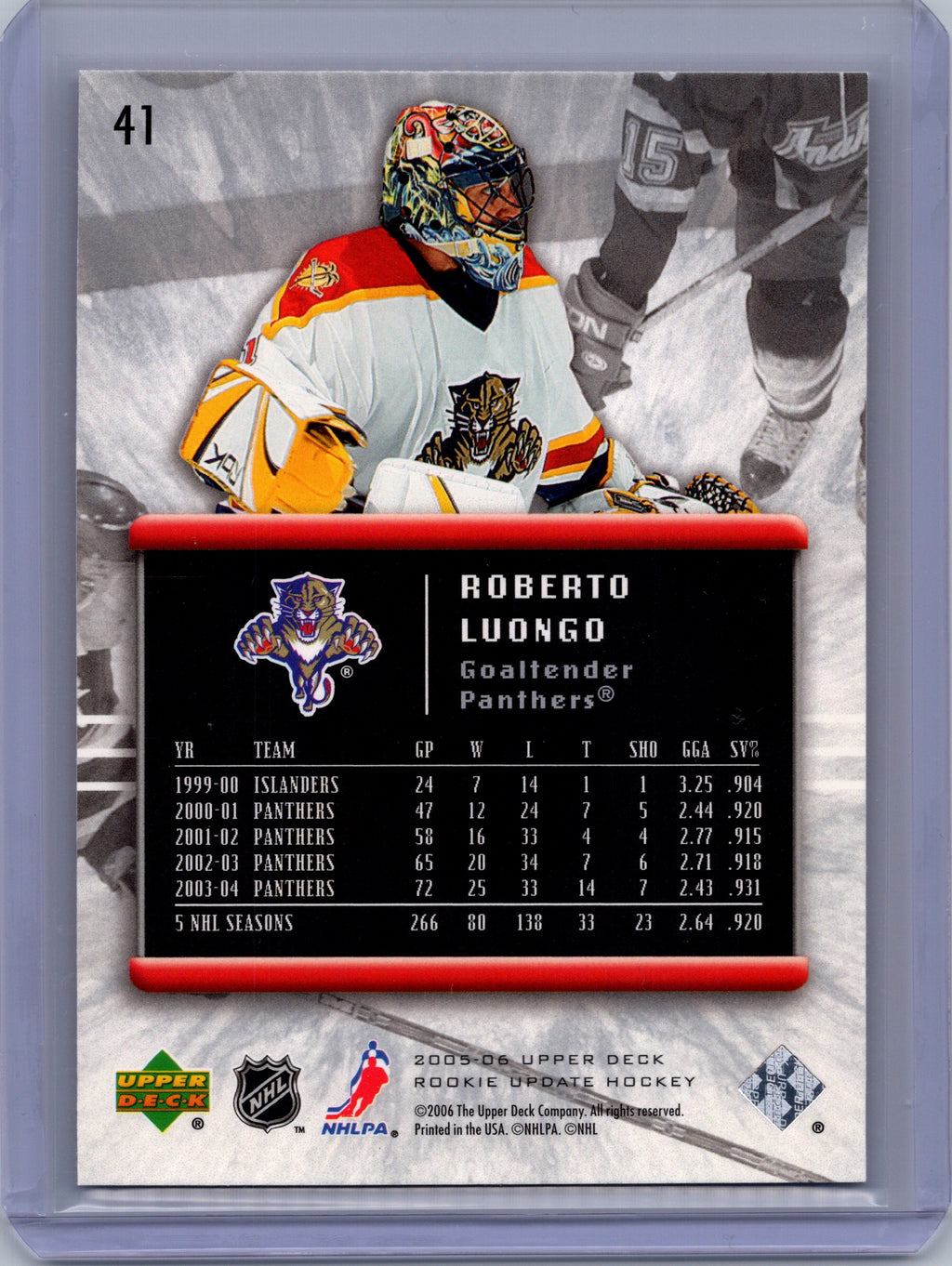 2005-06 Upper Deck Rookie Update #41 Roberto Luongo