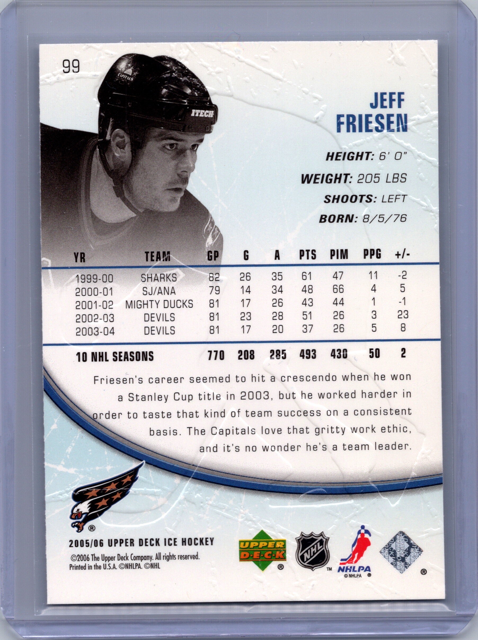 2005-06 Upper Deck Ice #99 Jeff Friesen