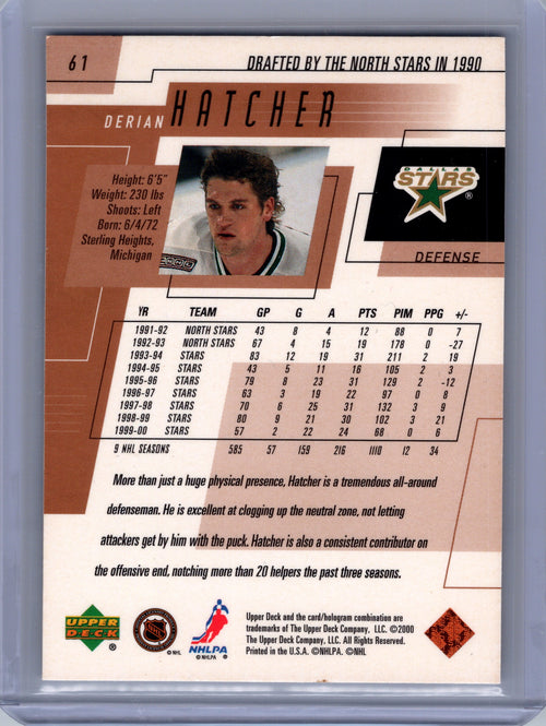 2000-01 Upper Deck #61 Derian Hatcher