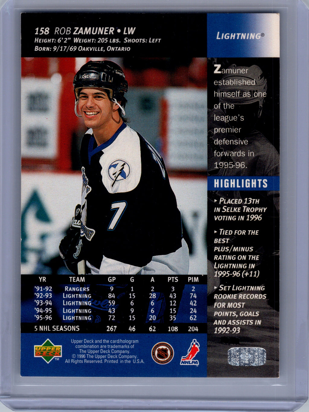 1996-97 Upper Deck #158 Rob Zamuner