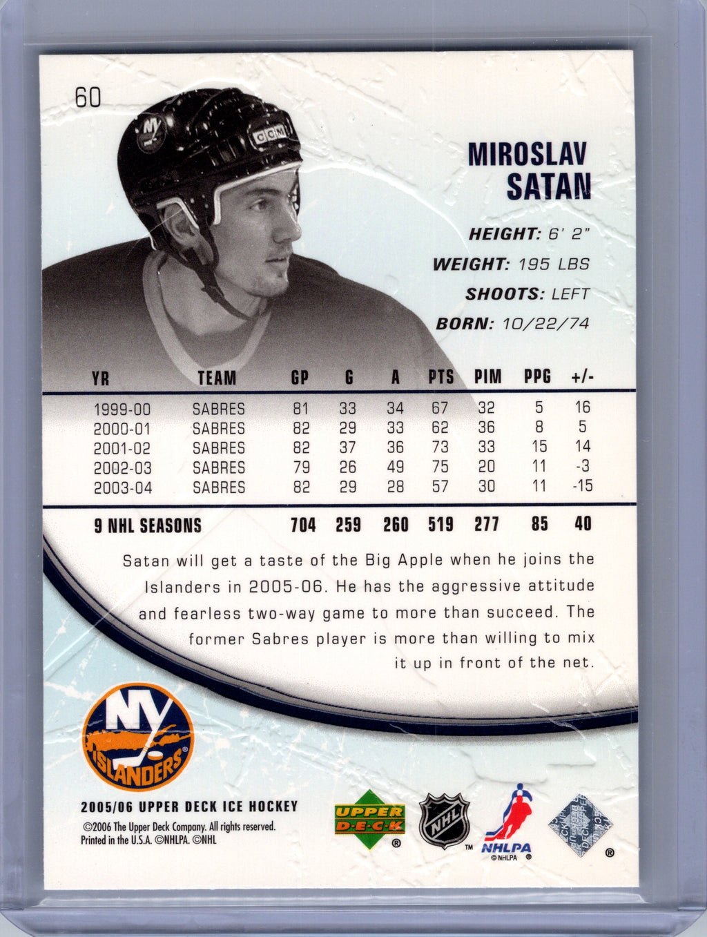 2005-06 Upper Deck Ice #60 Miroslav Satan