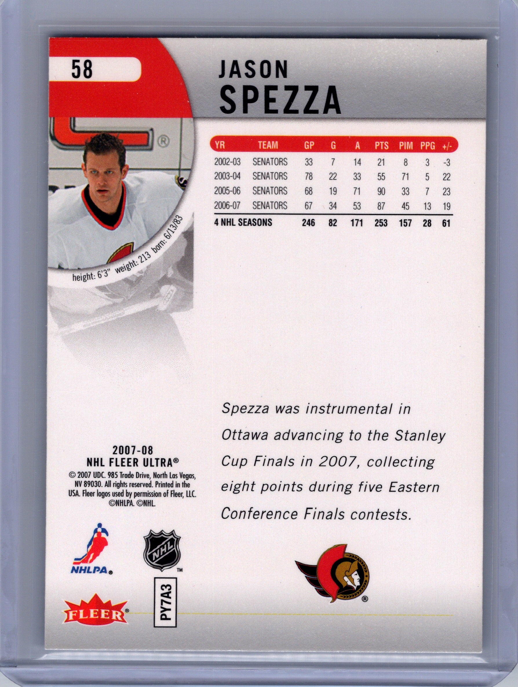 2007-08 Ultra #58 Jason Spezza