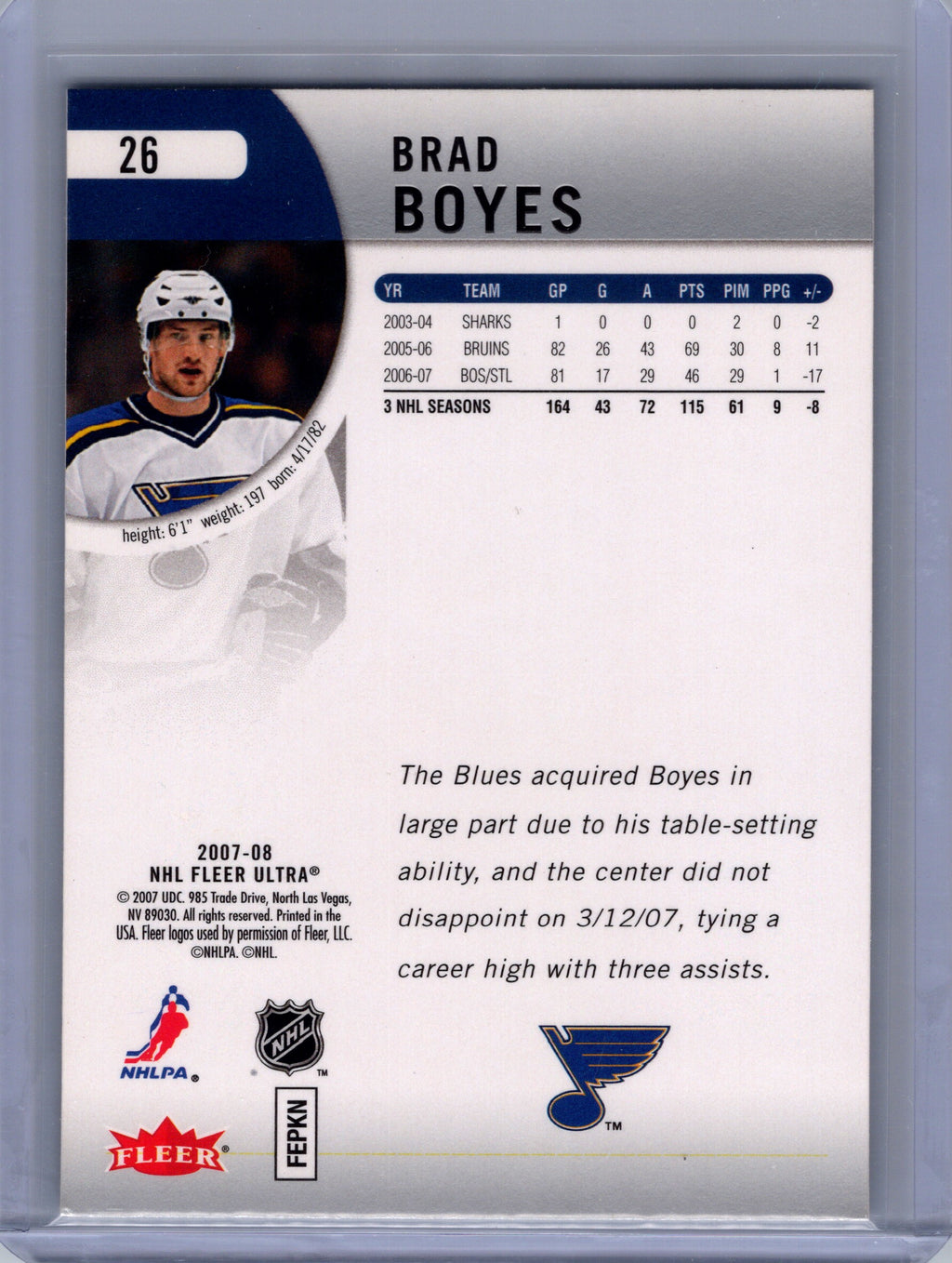 2007-08 Ultra #26 Brad Boyes