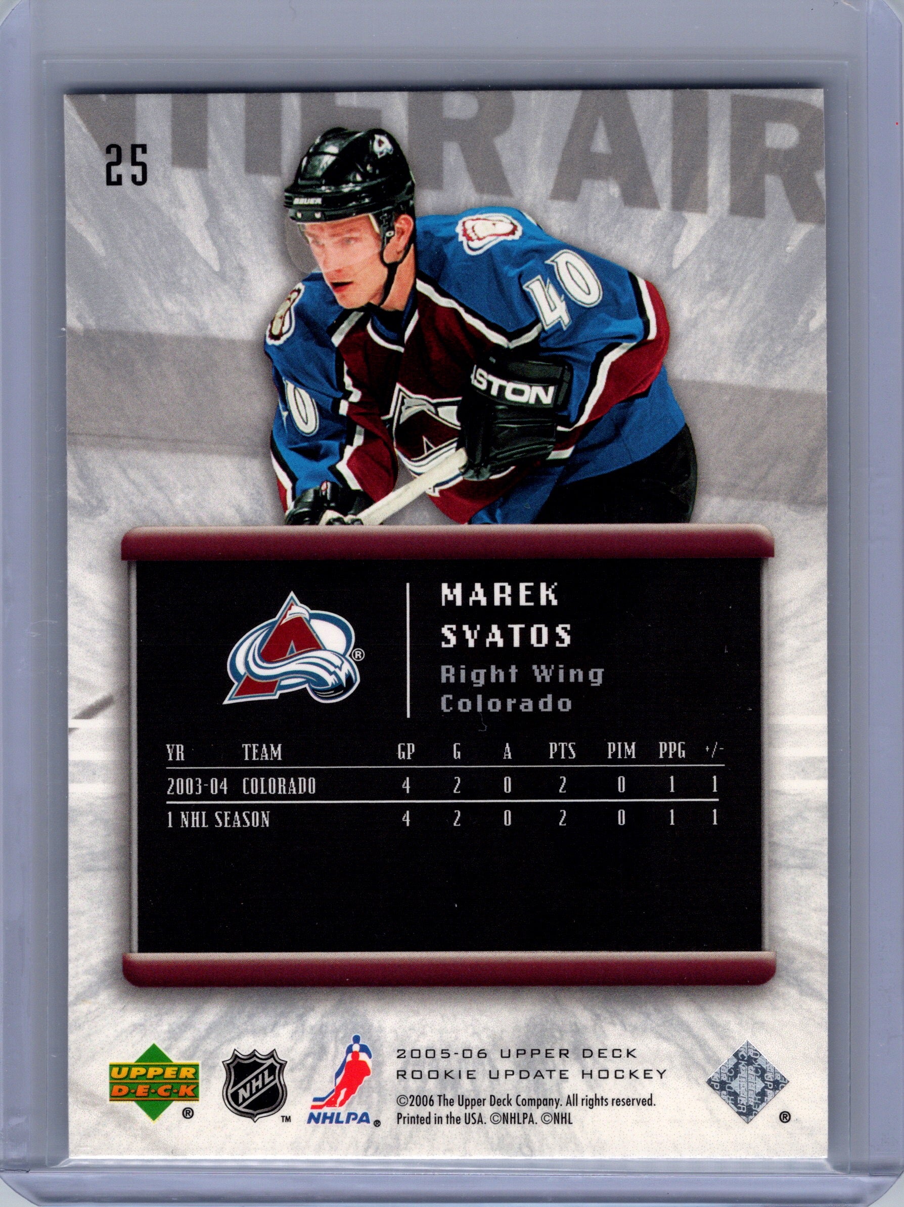 2005-06 Upper Deck Rookie Update #25 Marek Svatos