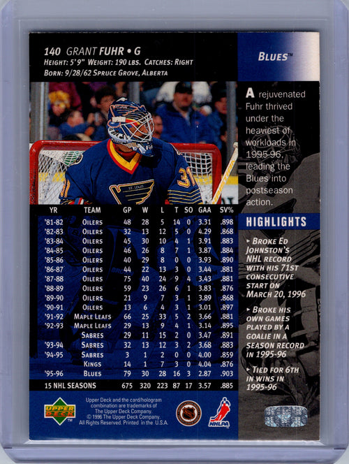 1996-97 Upper Deck #140 Grant Fuhr