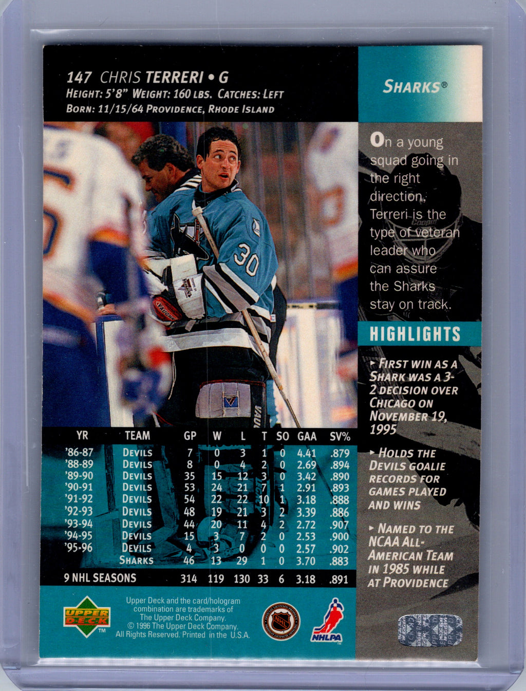 1996-97 Upper Deck #147 Chris Terreri