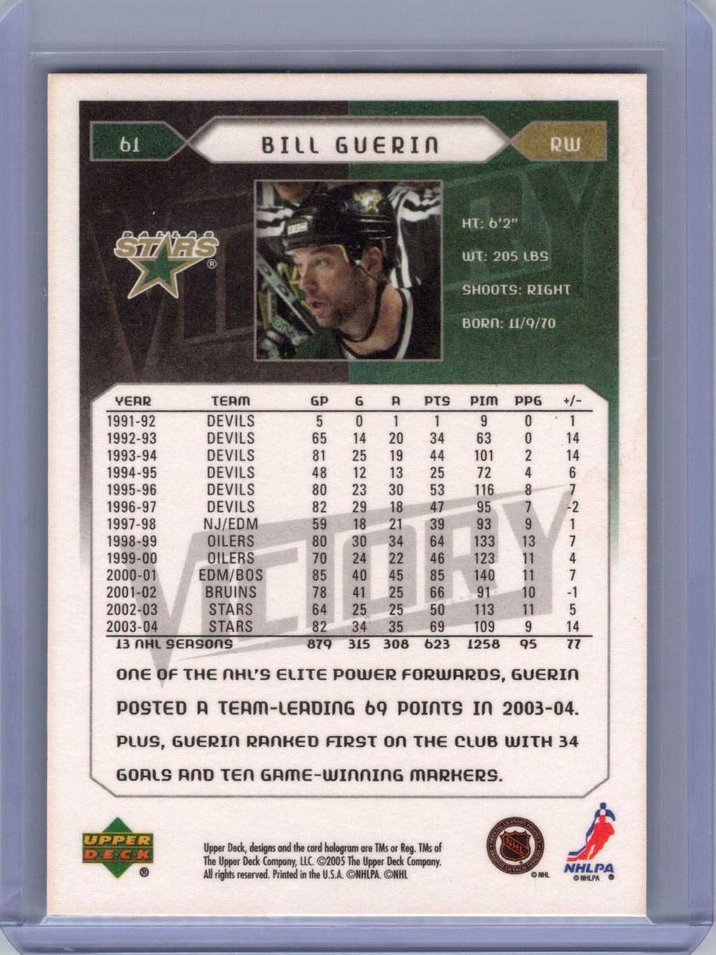 2005-06 Upper Deck Victory #61 Bill Guerin