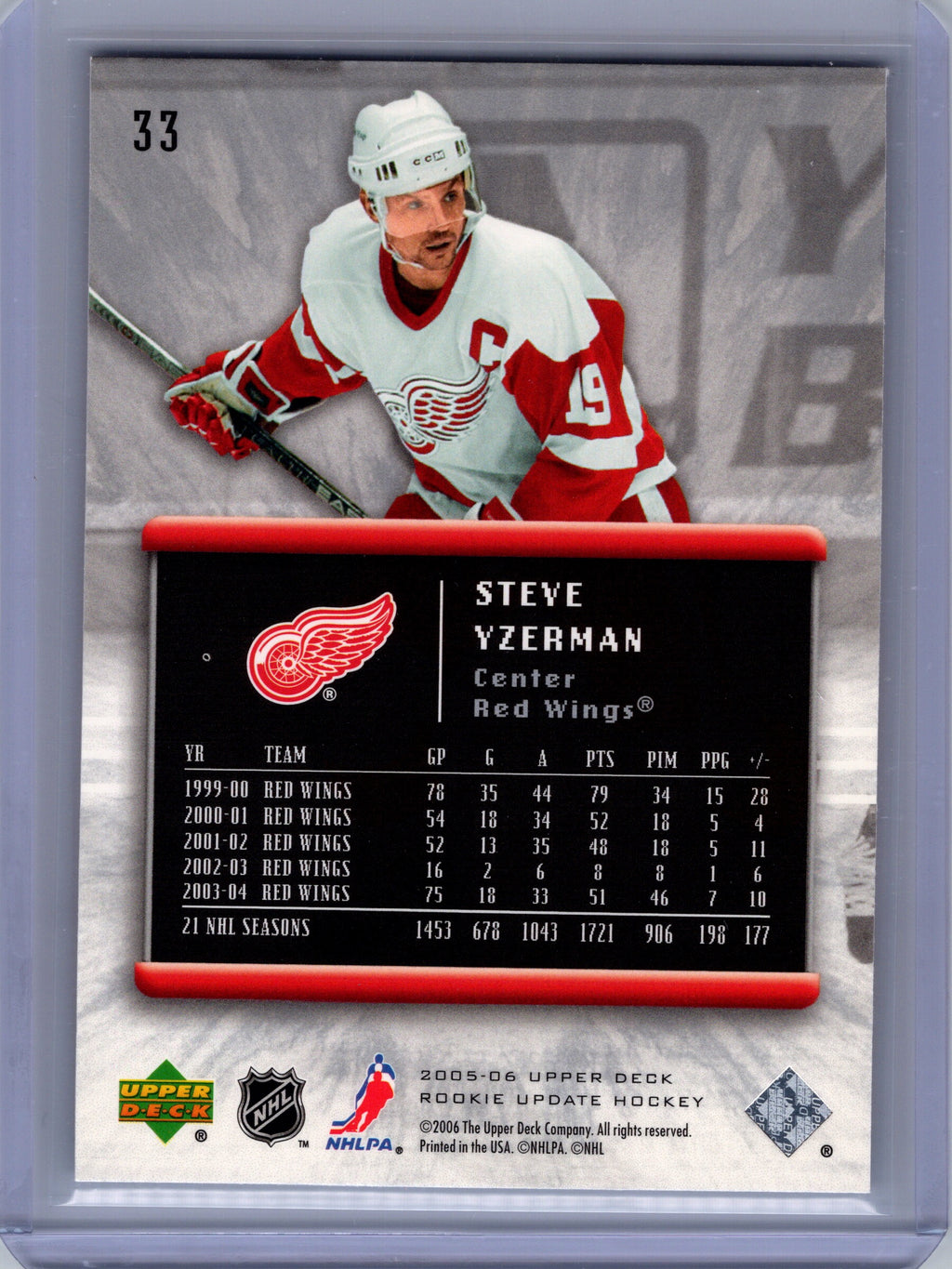 2005-06 Upper Deck Rookie Update #33 Steve Yzerman
