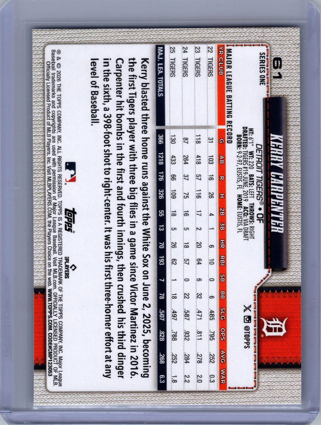 2026 Topps #61 Kerry Carpenter
