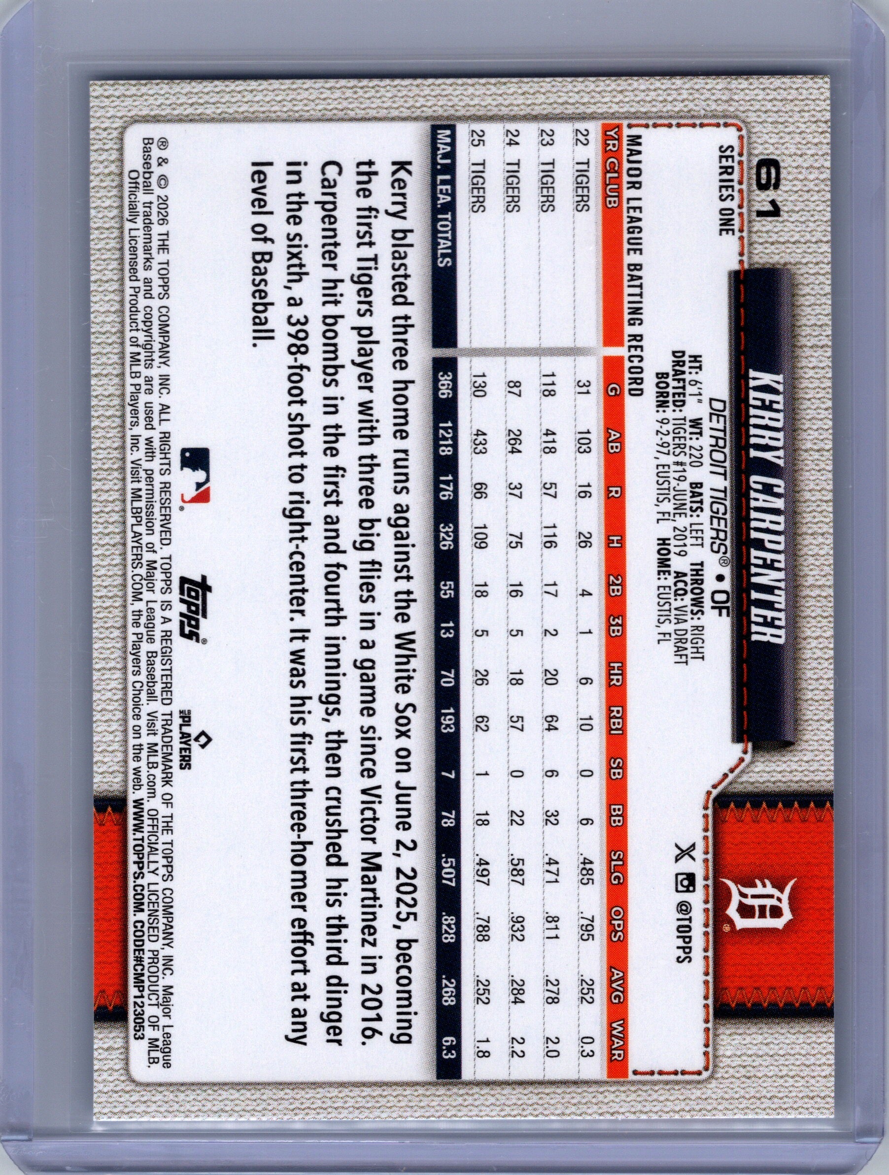 2026 Topps #61 Kerry Carpenter