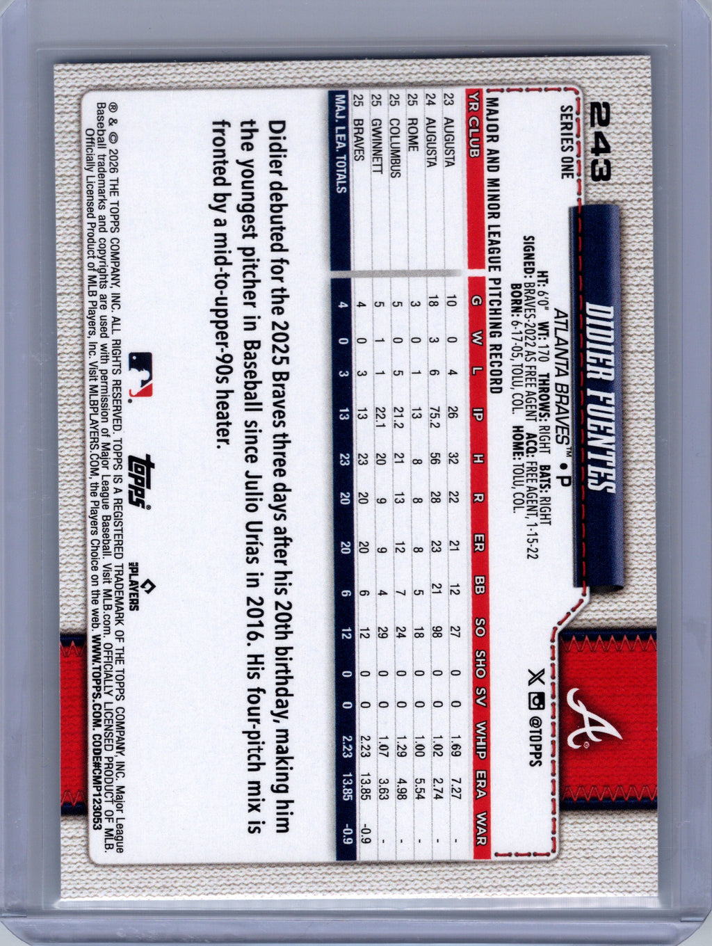 2026 Topps #243 Didier Fuentes