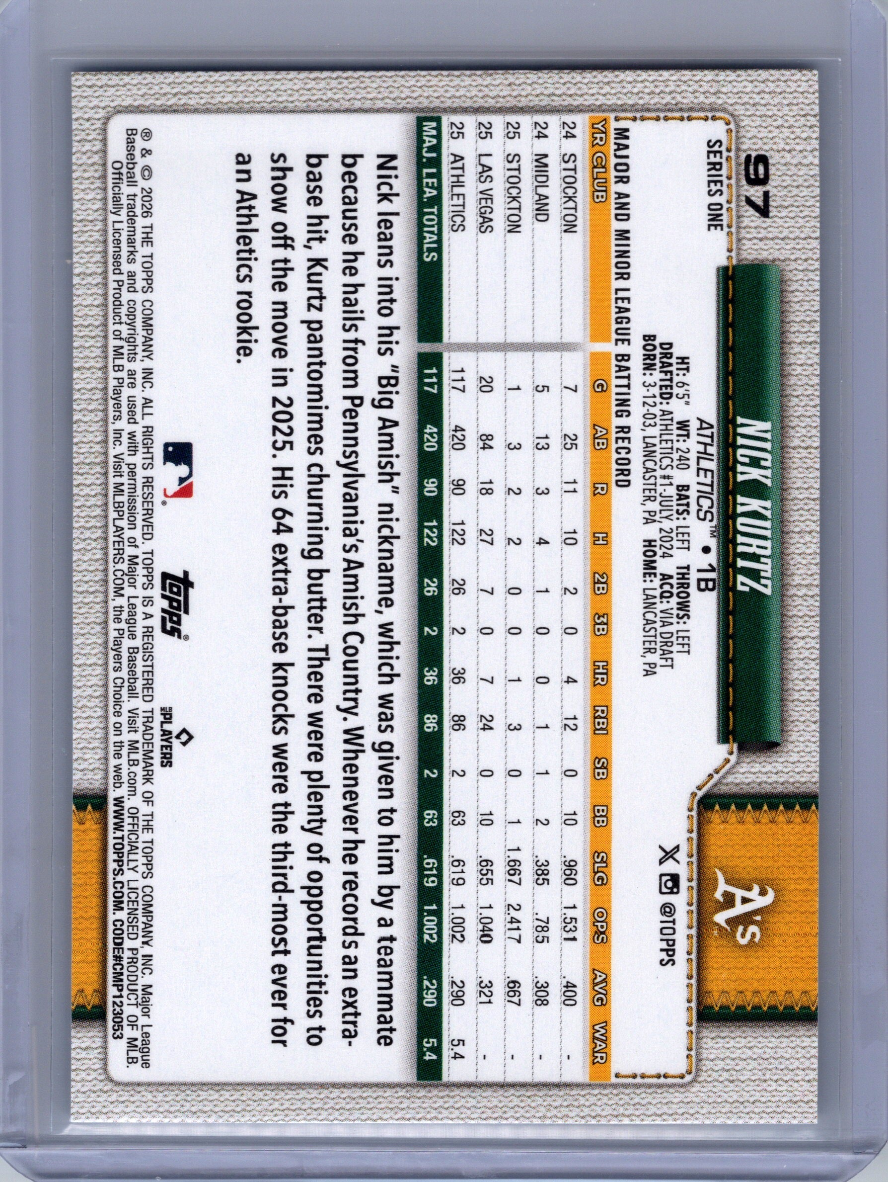 2026 Topps #97 Nick Kurtz