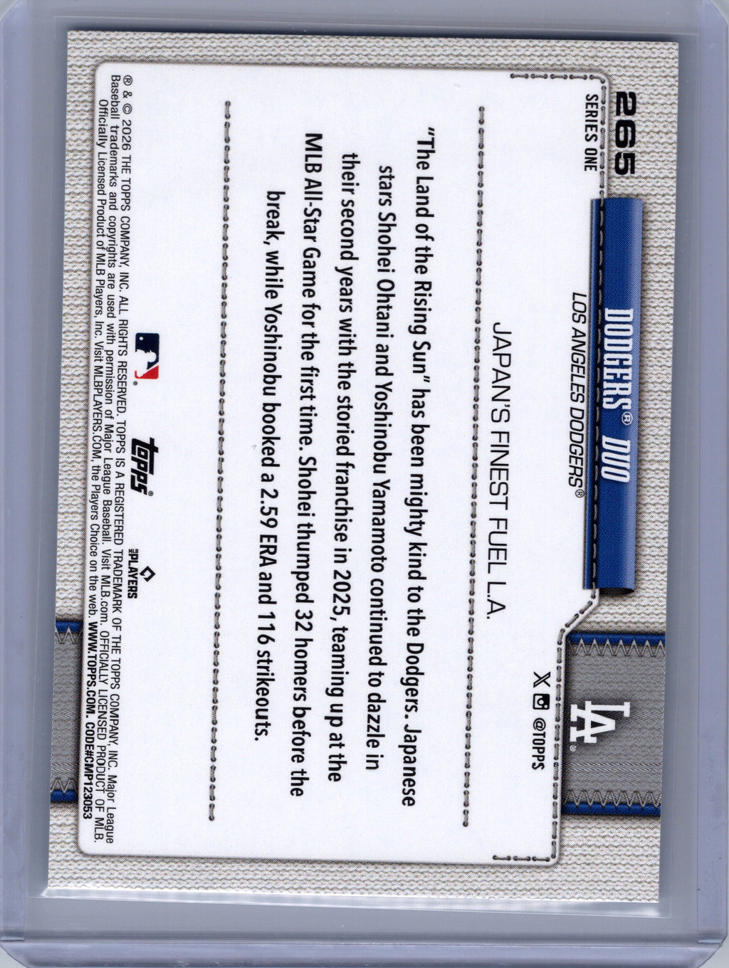2026 Topps #265 Dodgers Duo