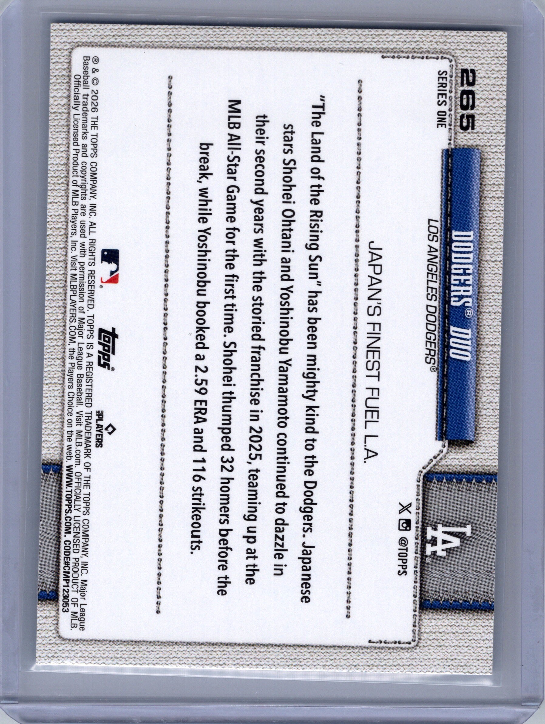 2026 Topps #265 Dodgers Duo