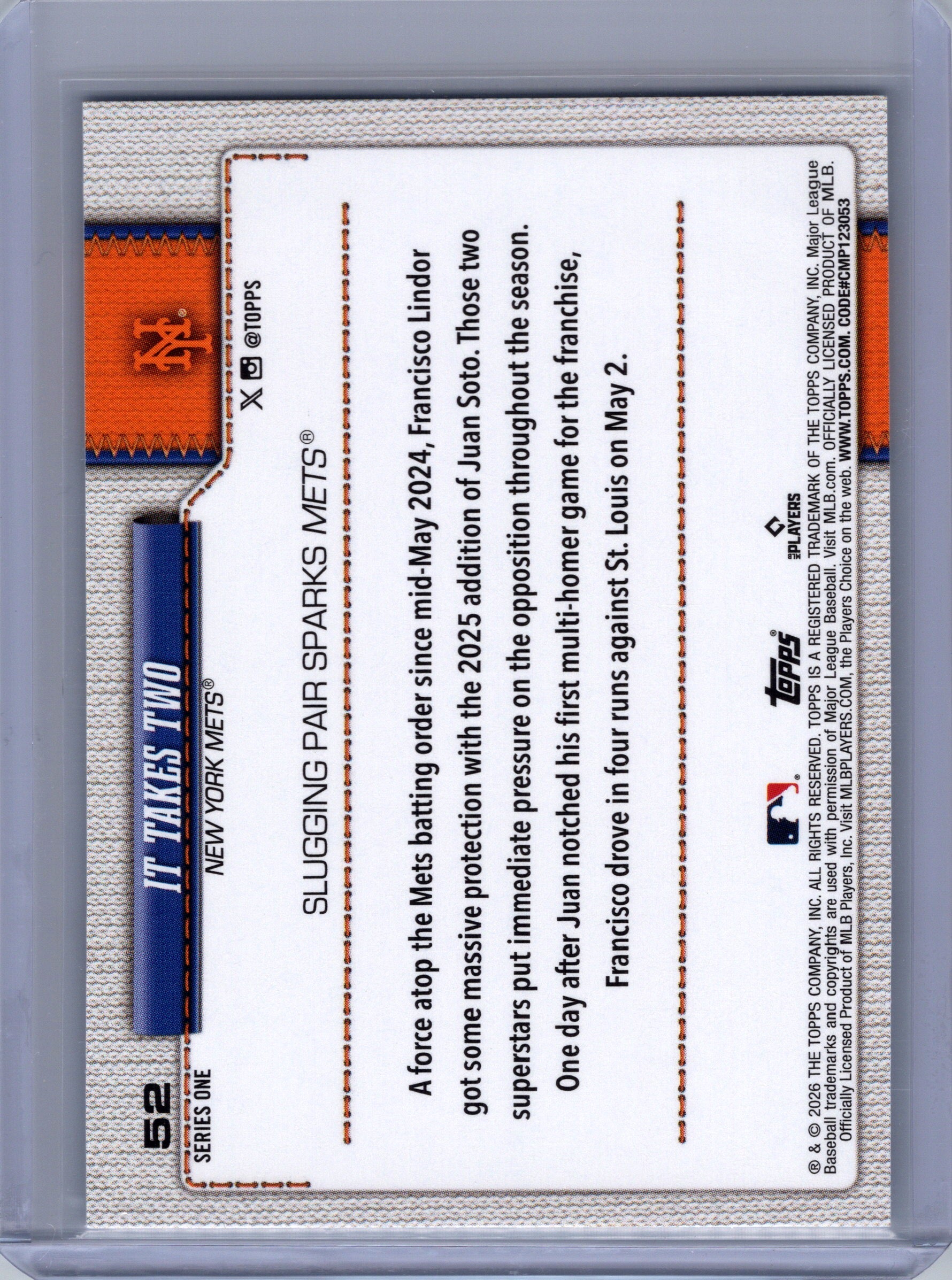 2026 Topps #52 It Takes Two