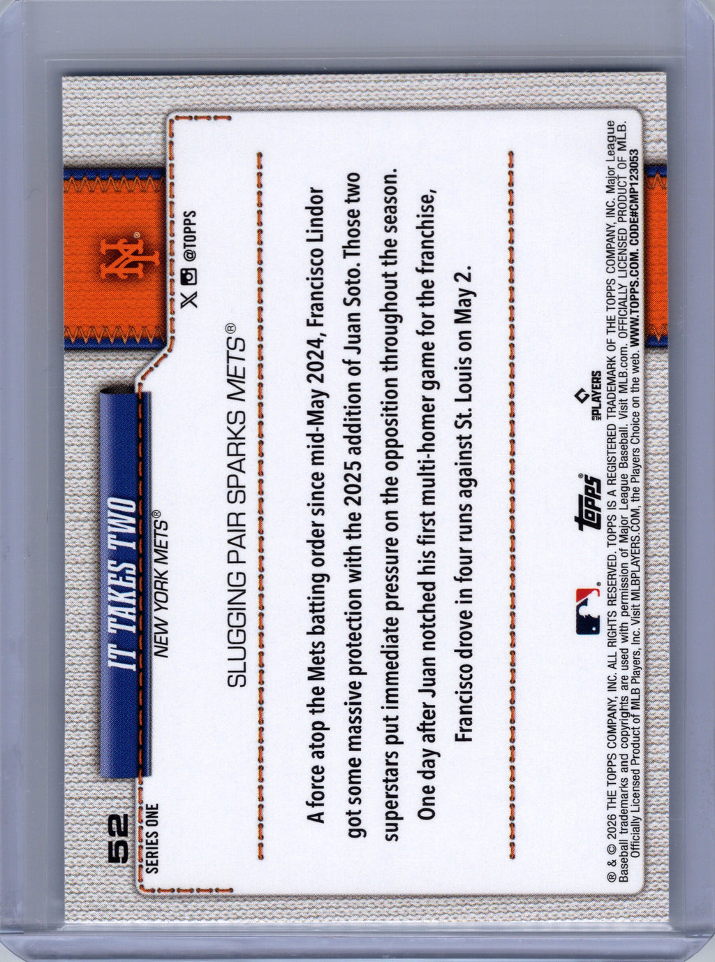 2026 Topps #52 It Takes Two