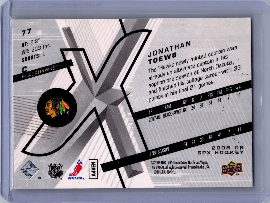 2008-09 SPx #77 Jonathan Toews