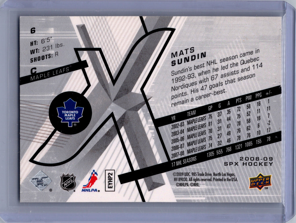 2008-09 SPx #6 Mats Sundin