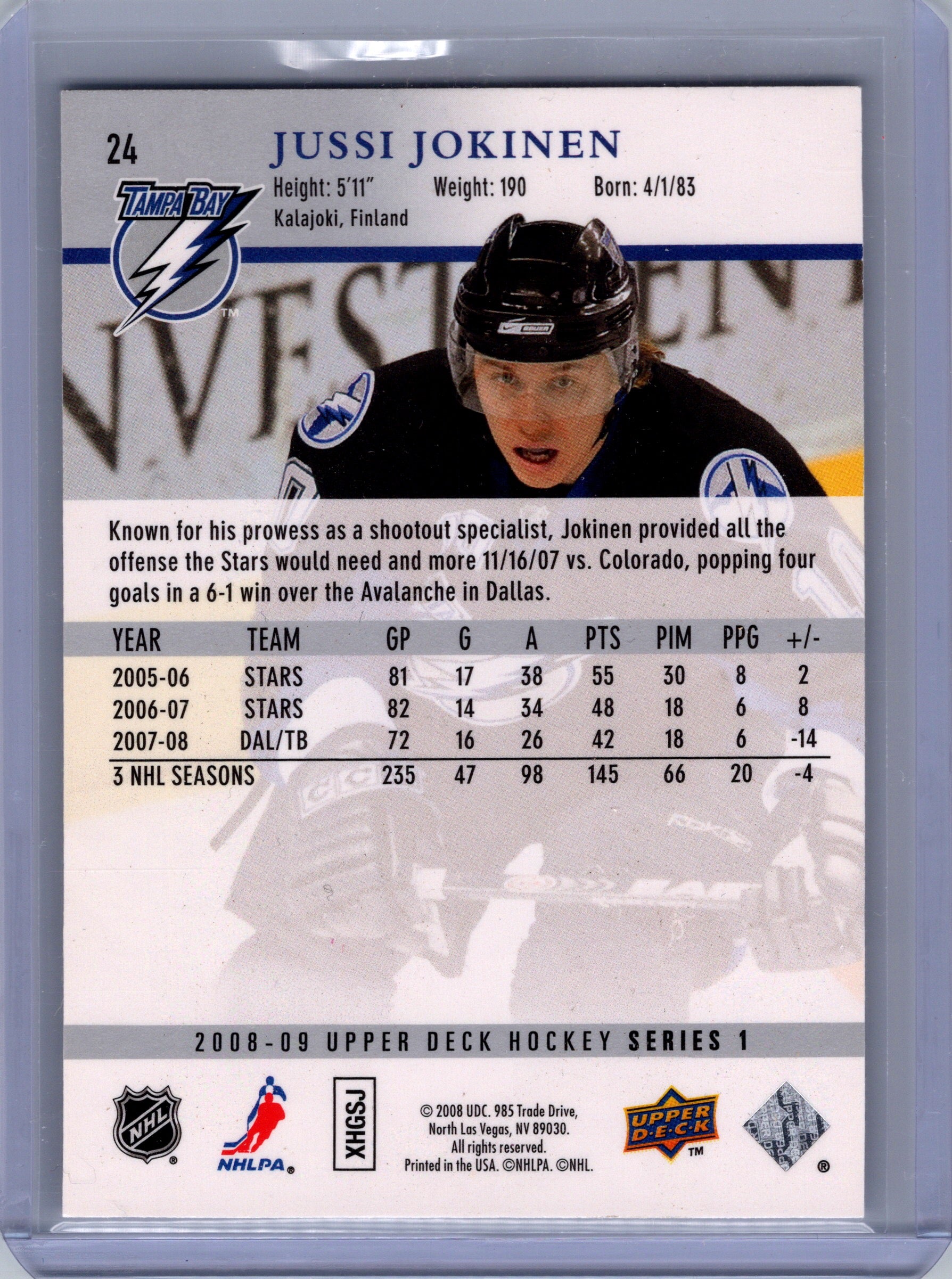2008-09 Upper Deck #24 Jussi Jokinen