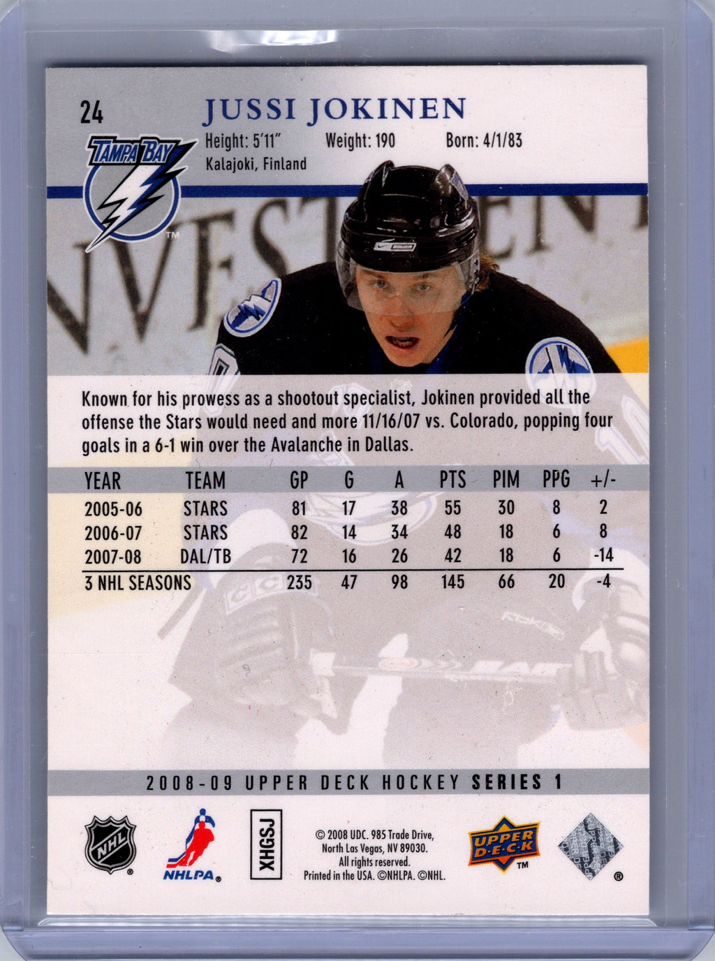 2008-09 Upper Deck #24 Jussi Jokinen
