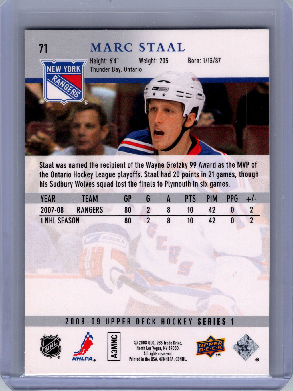 2008-09 Upper Deck #71 Marc Staal