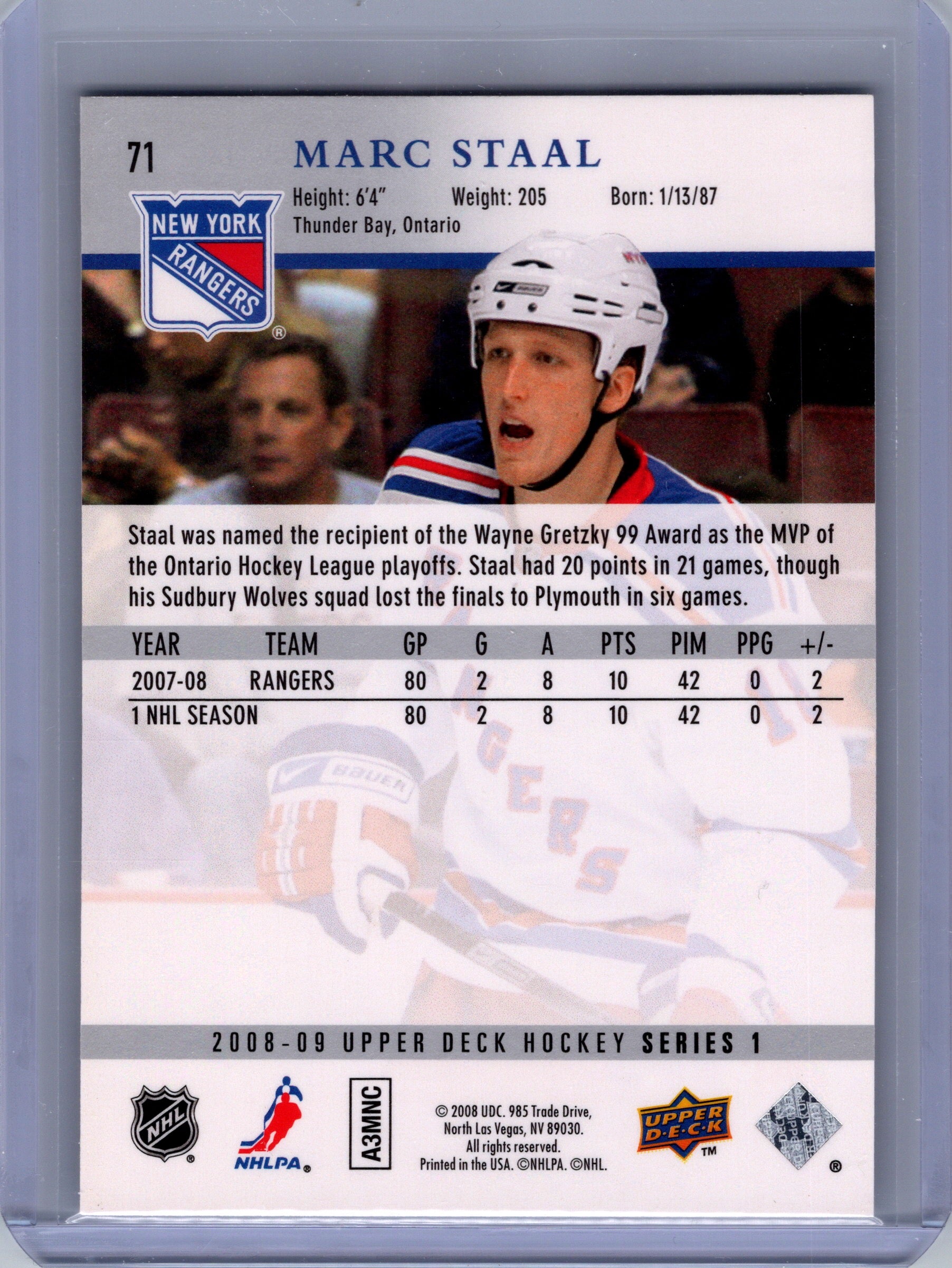 2008-09 Upper Deck #71 Marc Staal
