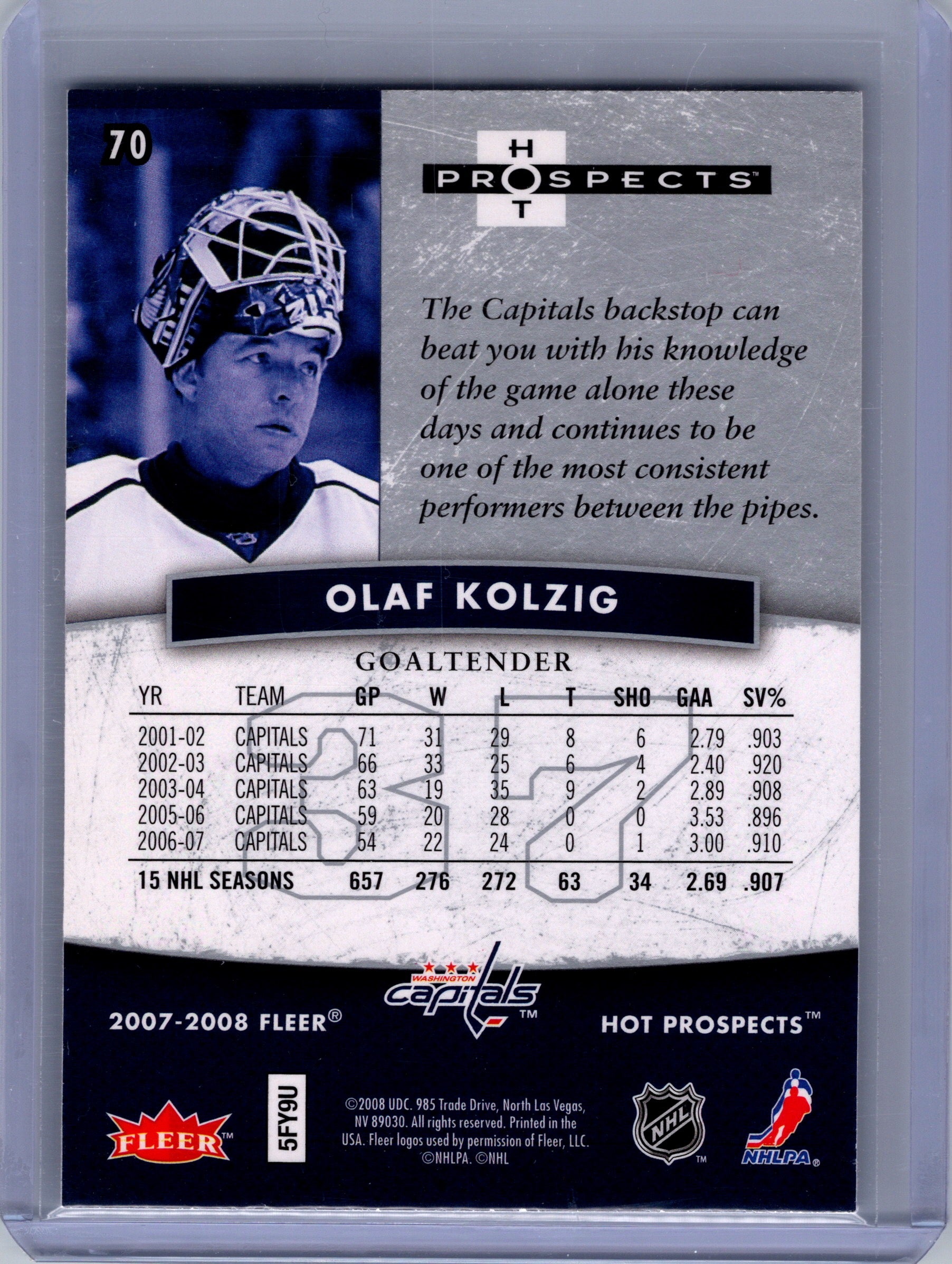 2007-08 Fleer Hot Prospects #70 Olaf Kolzig