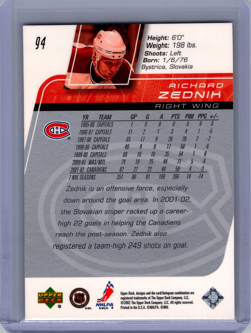 2002-03 Upper Deck #94 Richard Zednik