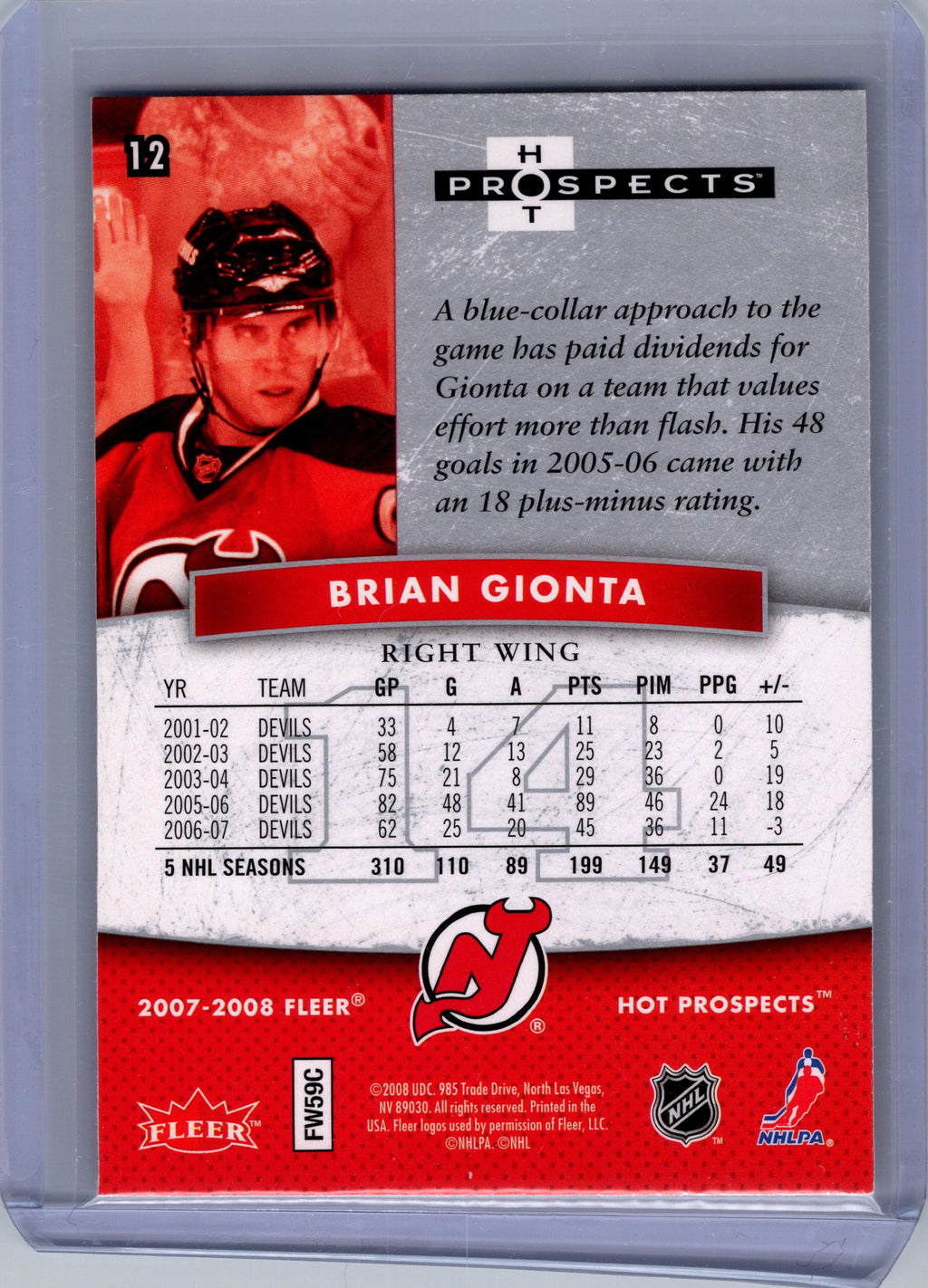 2007-08 Fleer Hot Prospects #12 Brian Gionta