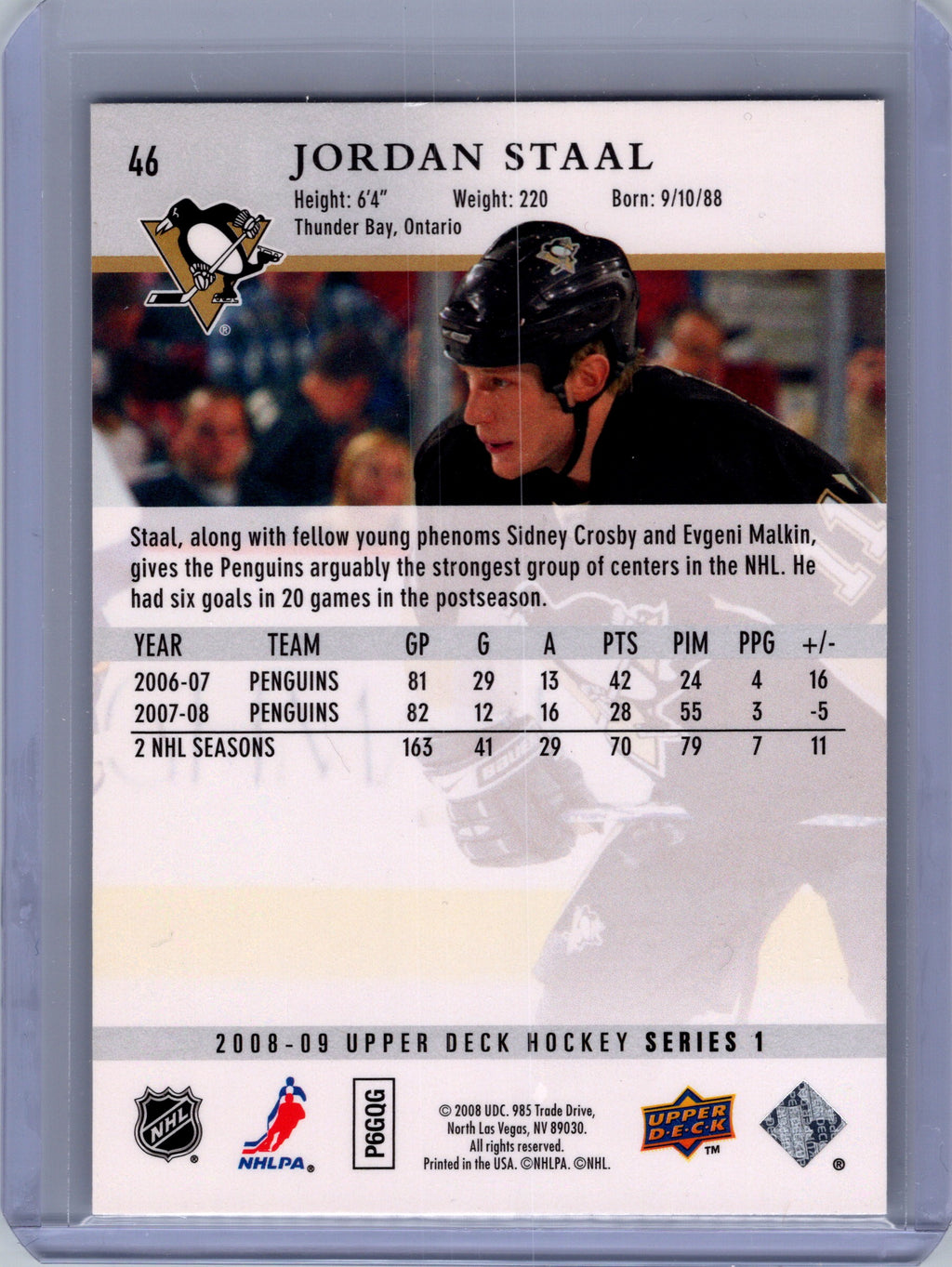 2008-09 Upper Deck #46 Jordan Staal