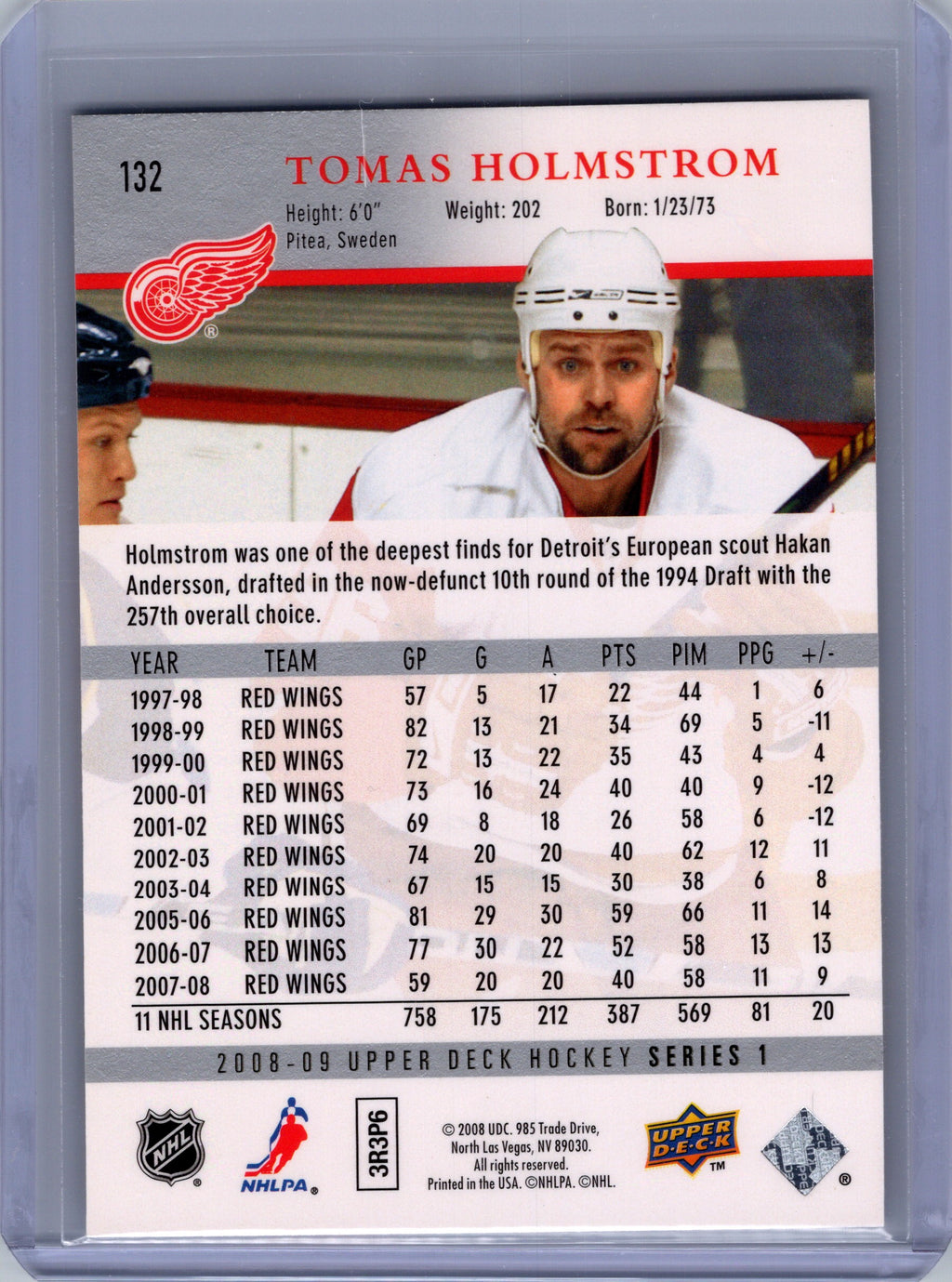 2008-09 Upper Deck #132 Tomas Holmstrom