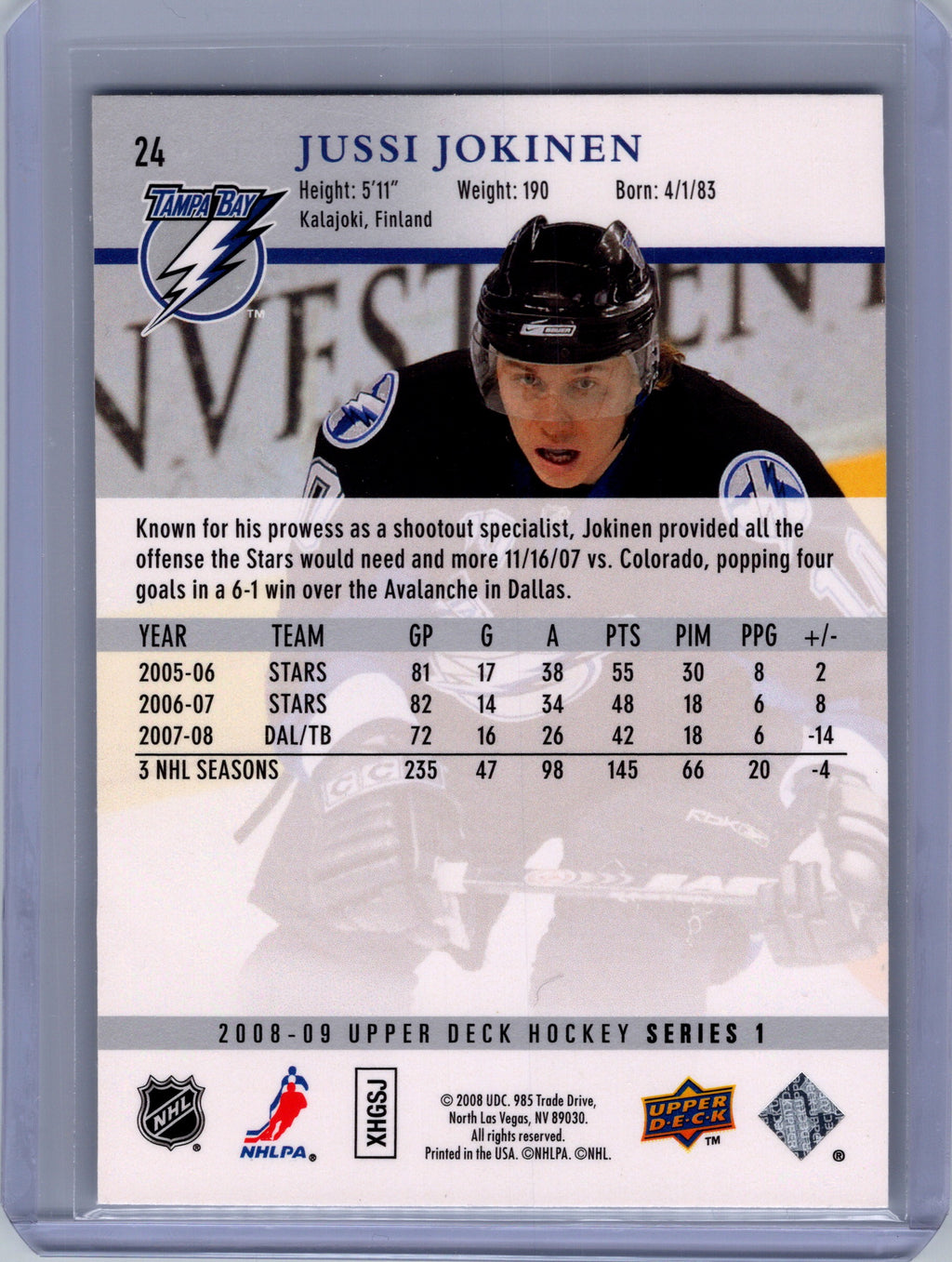 2008-09 Upper Deck #24 Jussi Jokinen