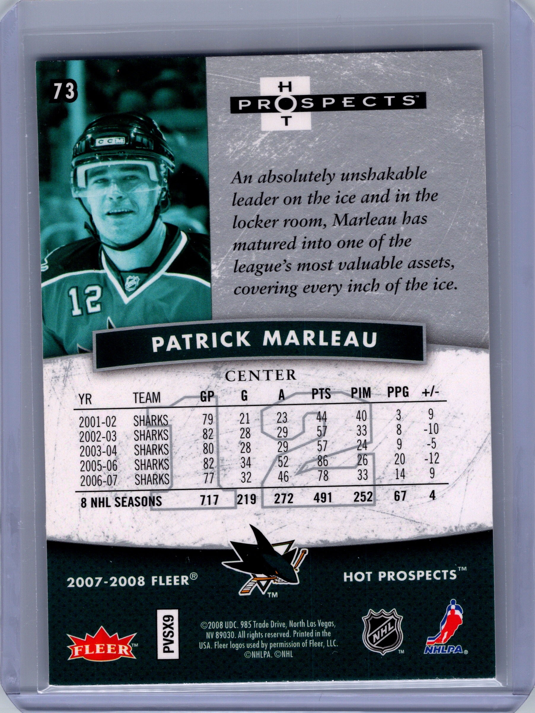 2007-08 Fleer Hot Prospects #73 Patrick Marleau