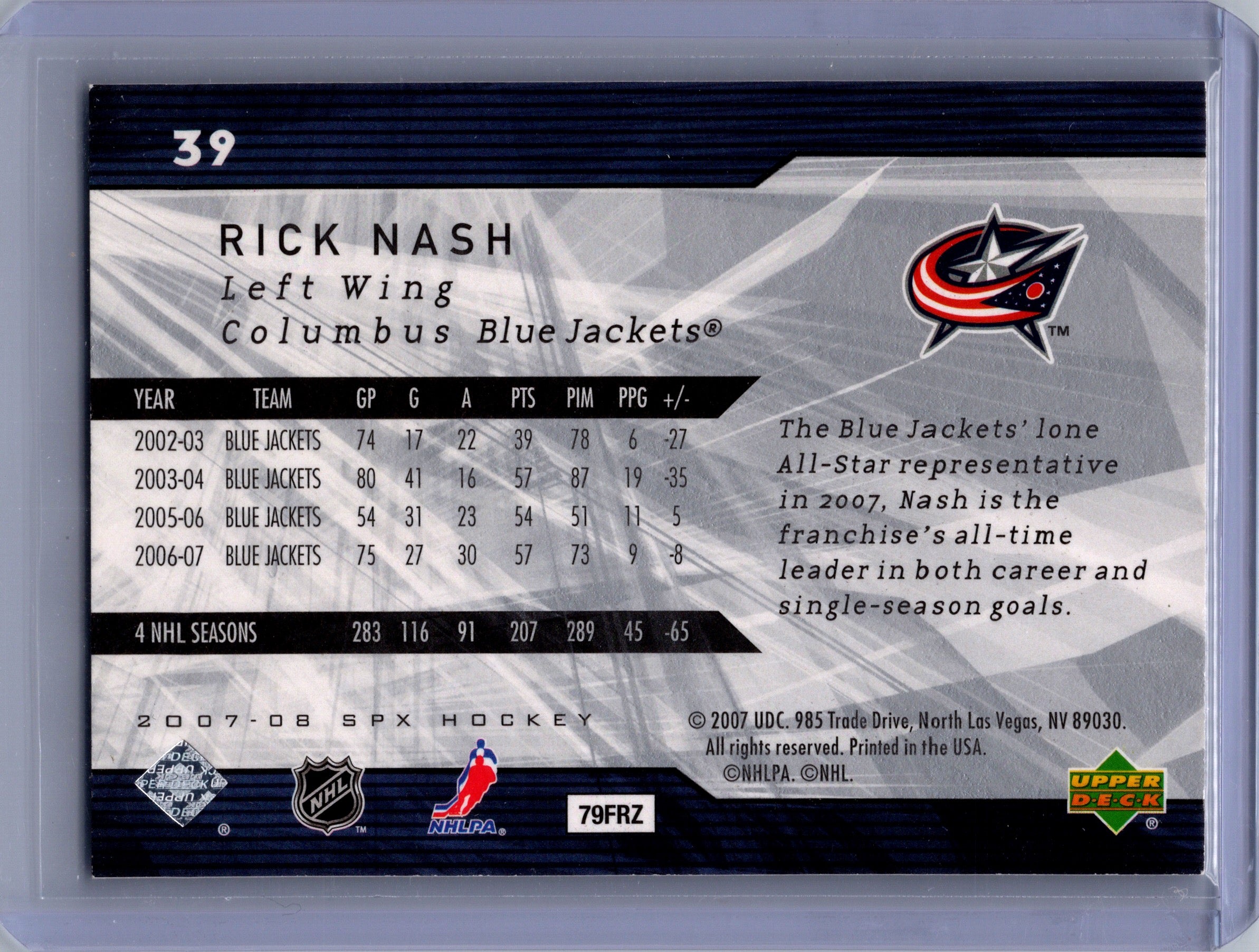 2007-08 SPx #39 Rick Nash