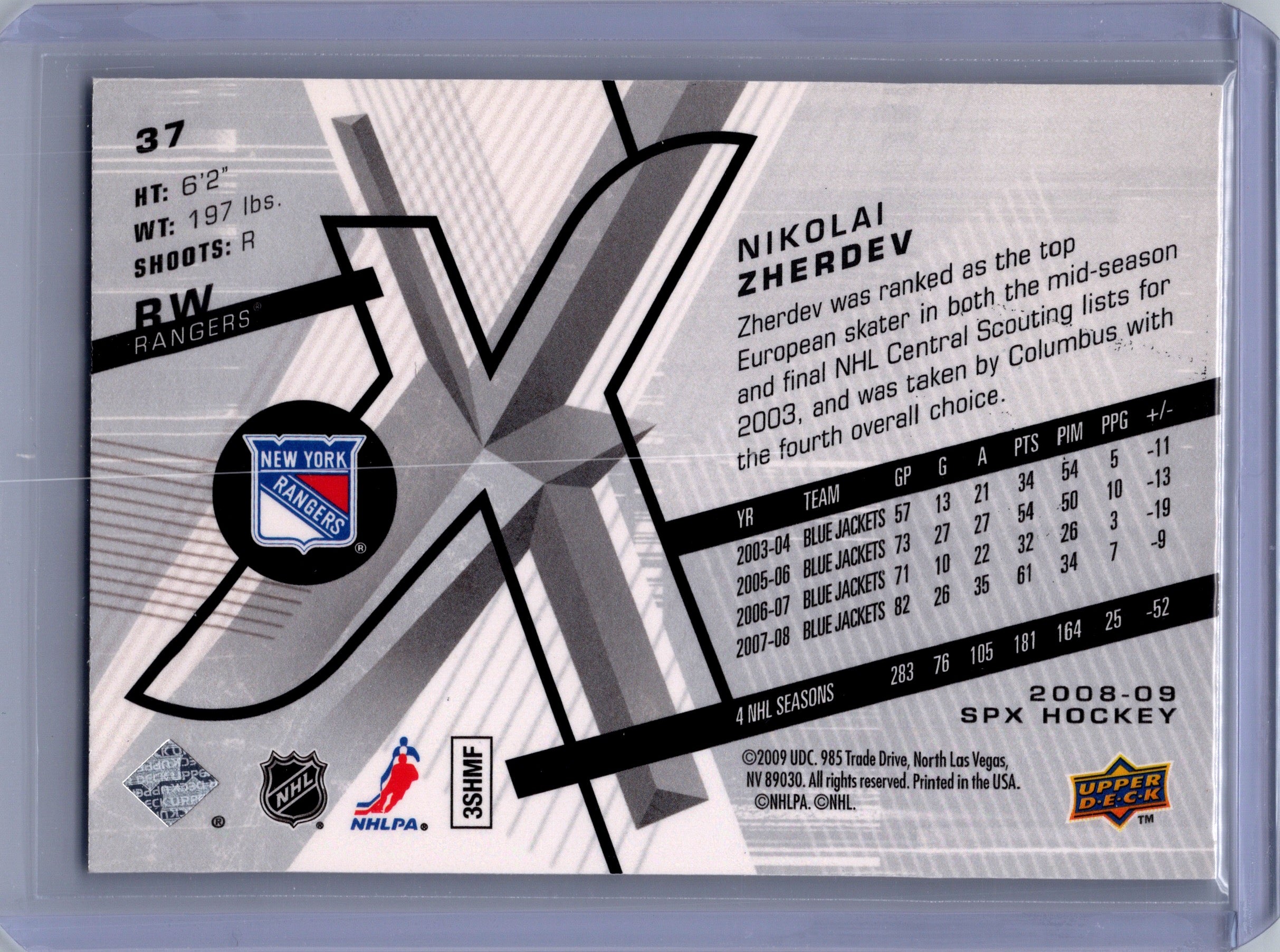 2008-09 SPx #37 Nikolai Zherdev