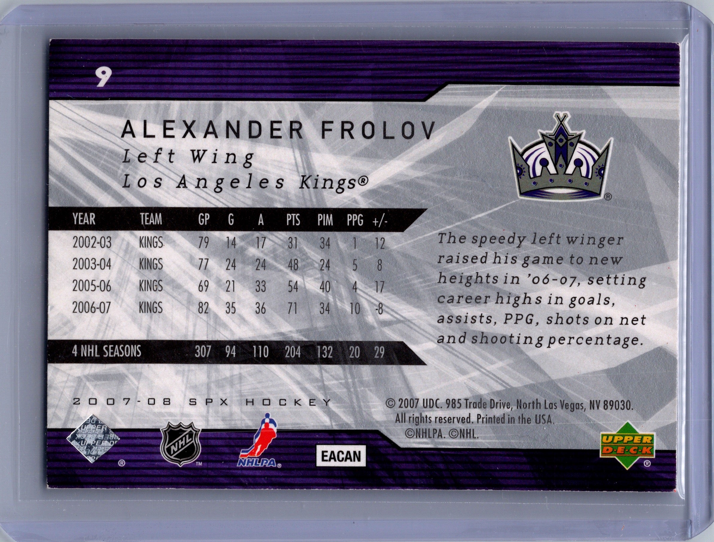 2007-08 SPx #9 Alexander Frolov