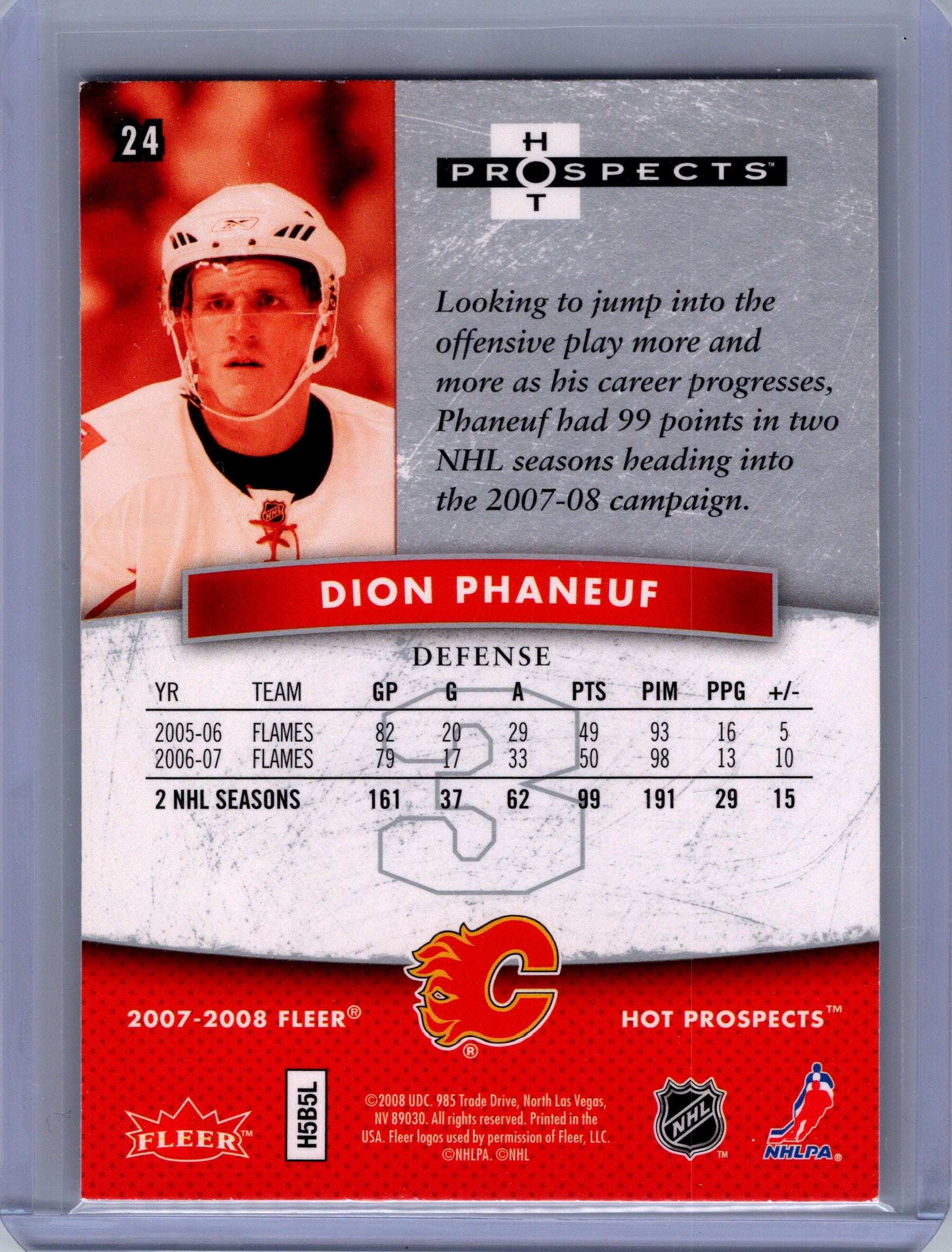 2007-08 Fleer Hot Prospects #24 Dion Phaneuf