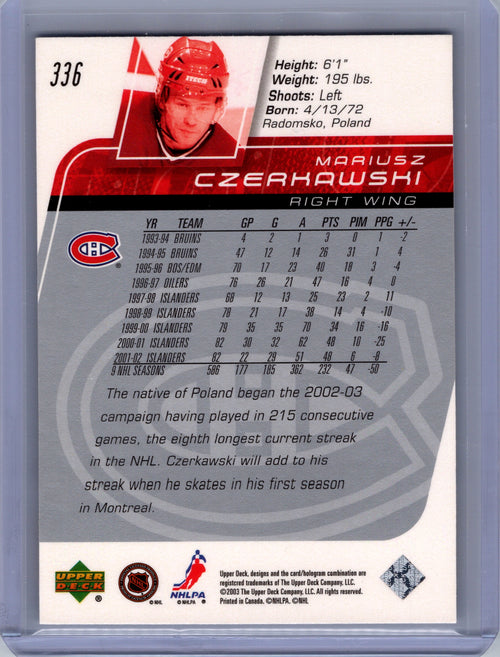 2002-03 Upper Deck #336 Mariusz Czerkawski