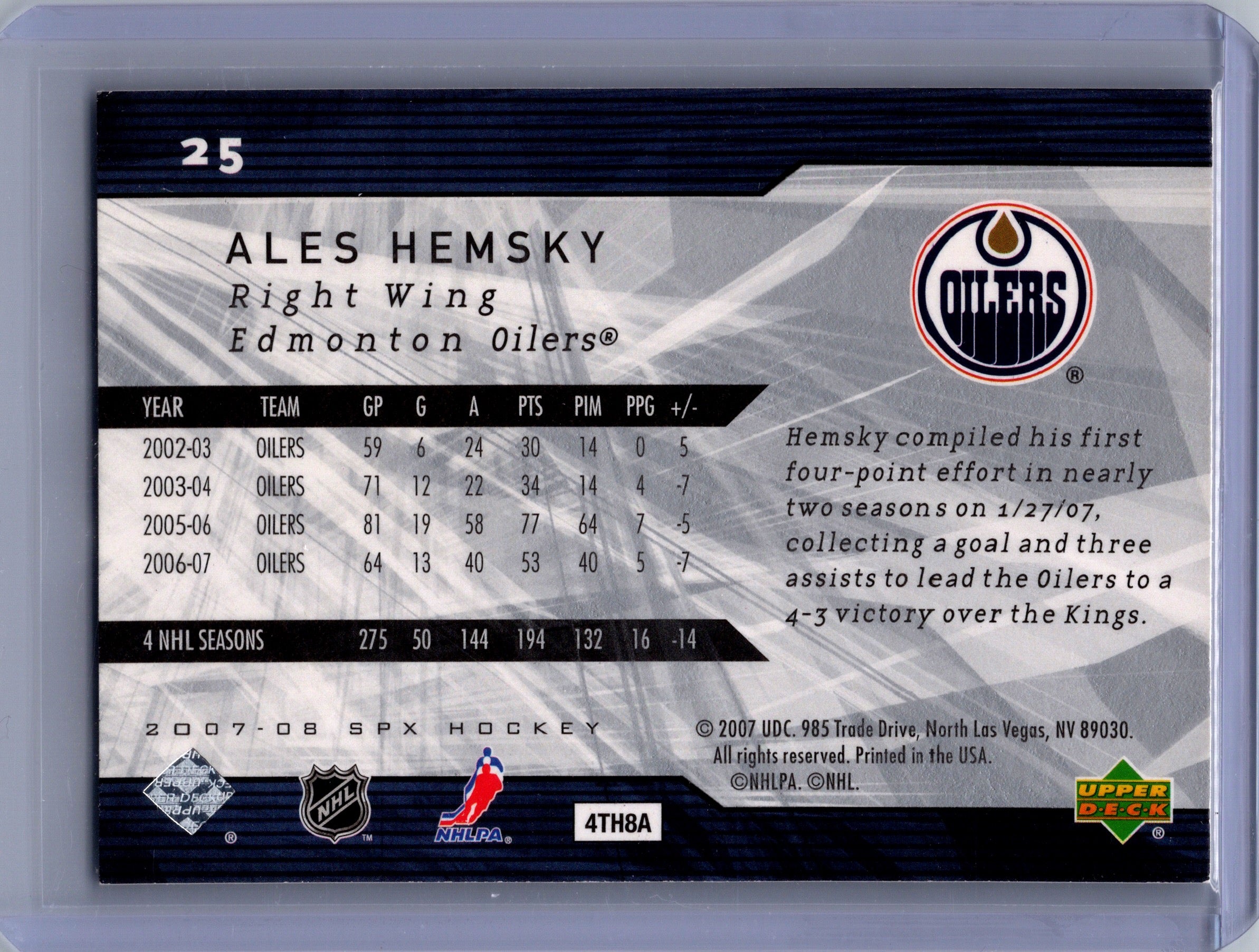 2007-08 SPx #25 Ales Hemsky