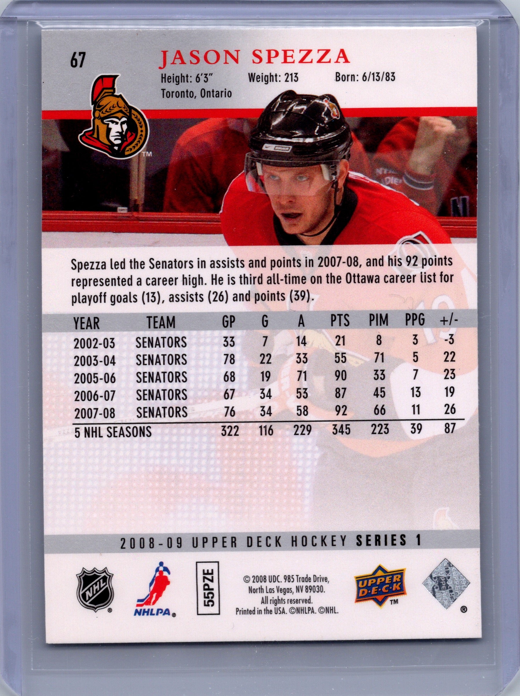 2008-09 Upper Deck #67 Jason Spezza