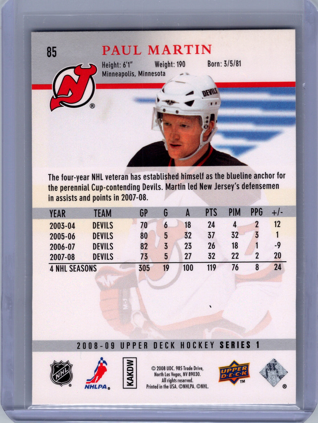 2008-09 Upper Deck #85 Paul Martin