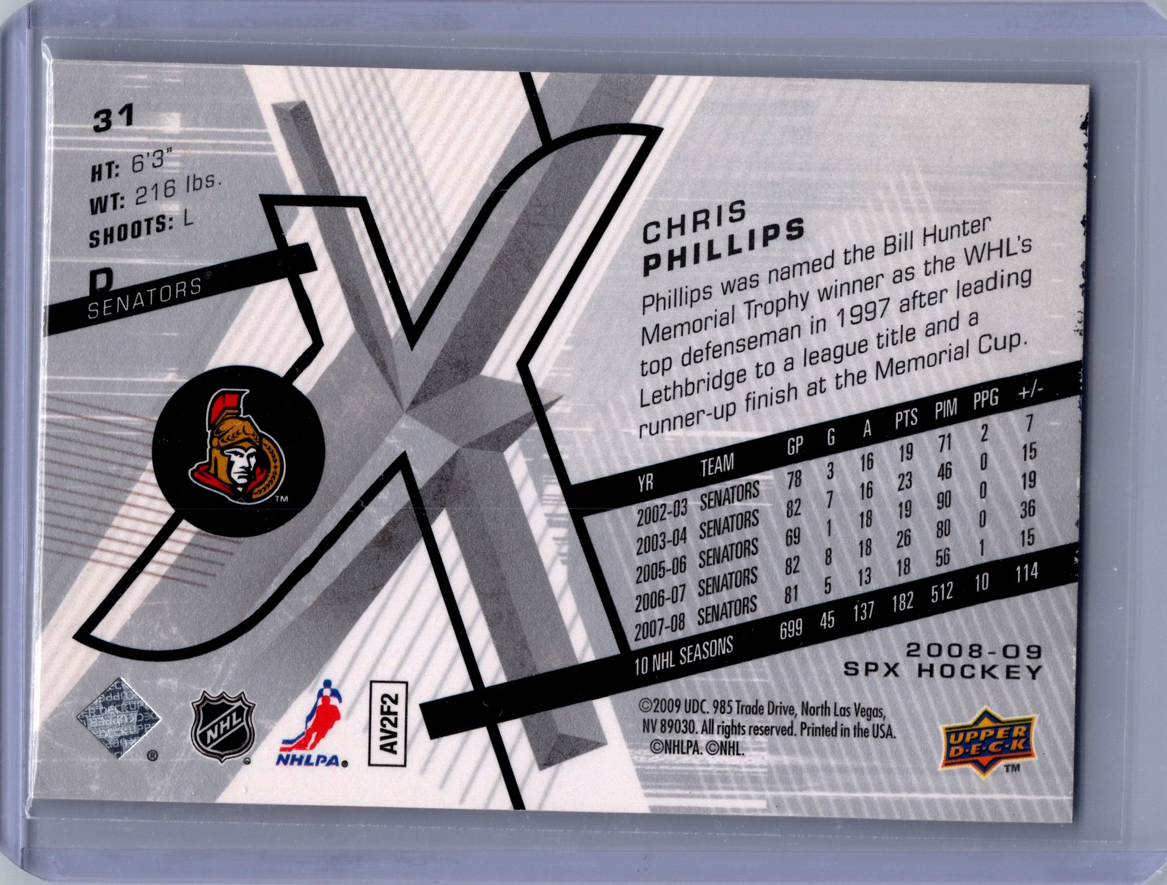 2008-09 SPx #31 Chris Phillips