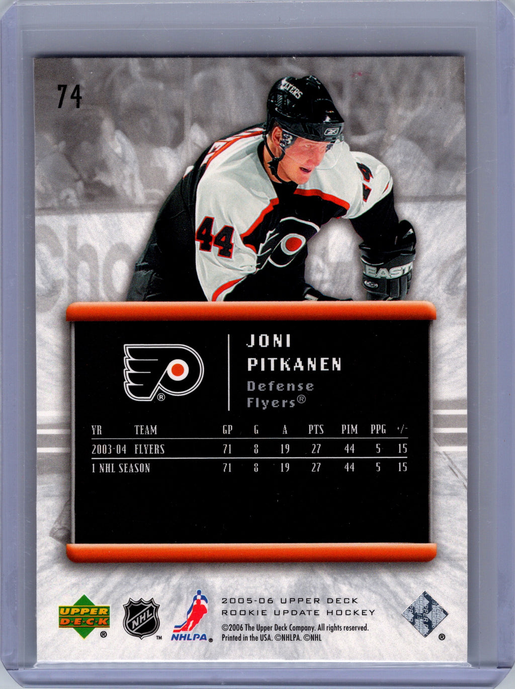 2005-06 Upper Deck Rookie Update #74 Joni Pitkanen