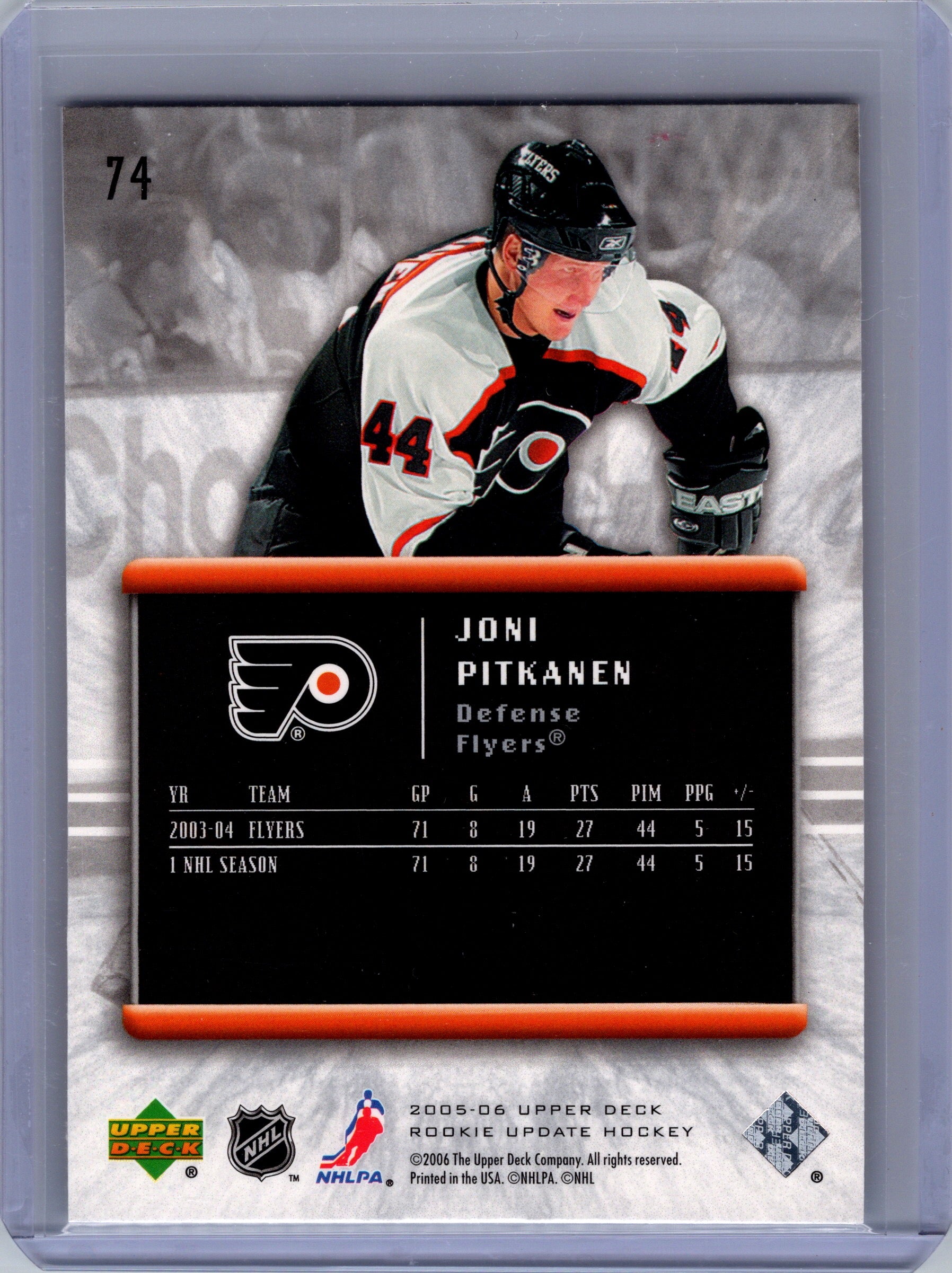 2005-06 Upper Deck Rookie Update #74 Joni Pitkanen