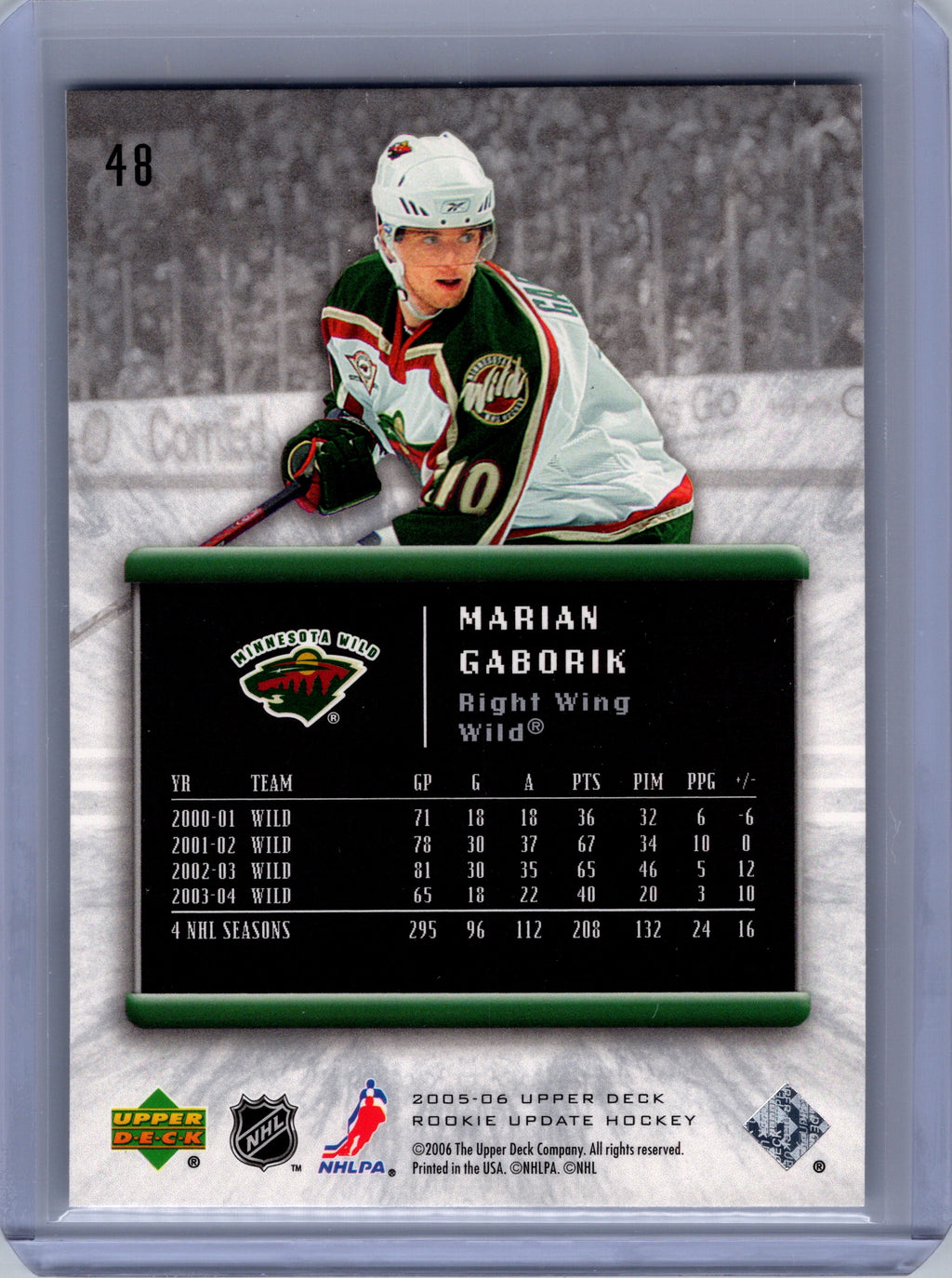 2005-06 Upper Deck Rookie Update #48 Marian Gaborik
