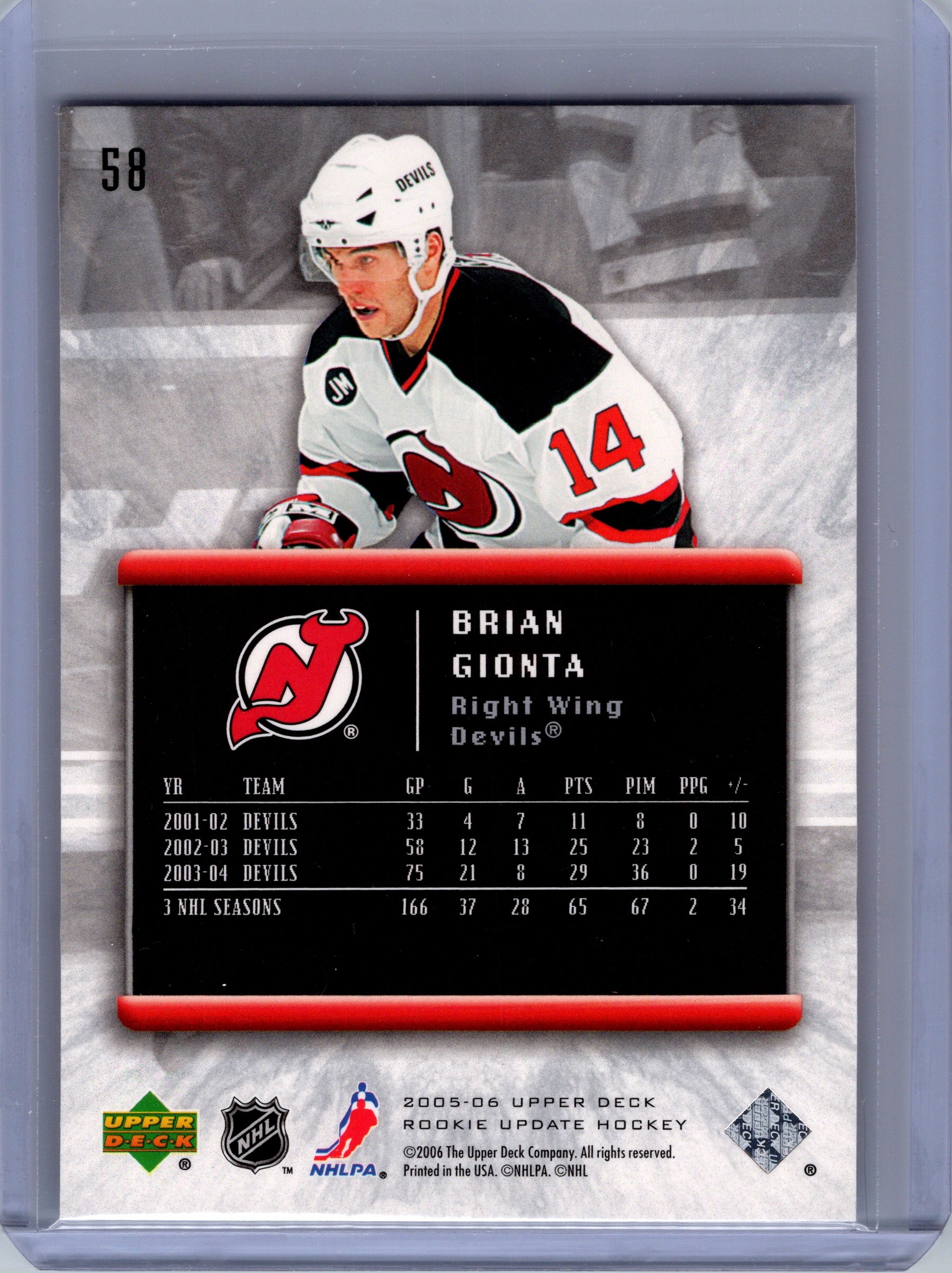 2005-06 Upper Deck Rookie Update #58 Brian Gionta