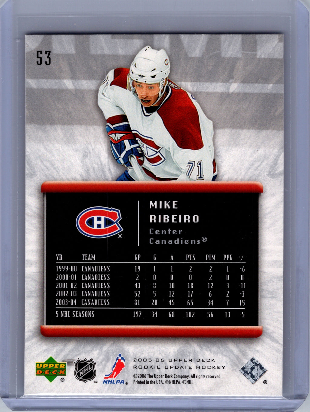 2005-06 Upper Deck Rookie Update #53 Mike Ribeiro