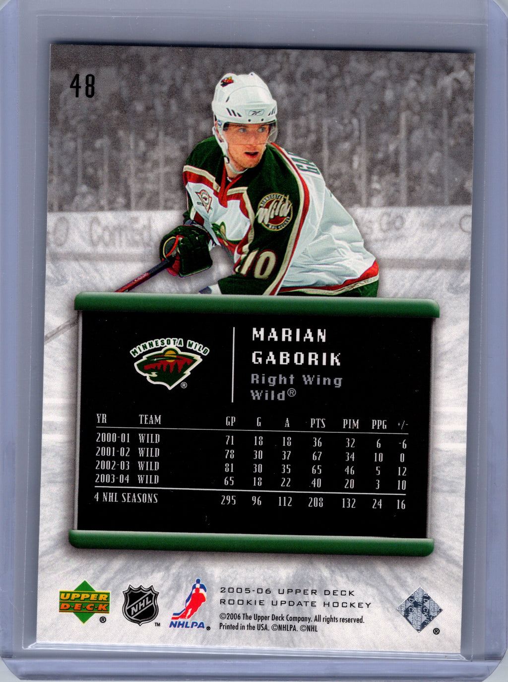 2005-06 Upper Deck Rookie Update #48 Marian Gaborik