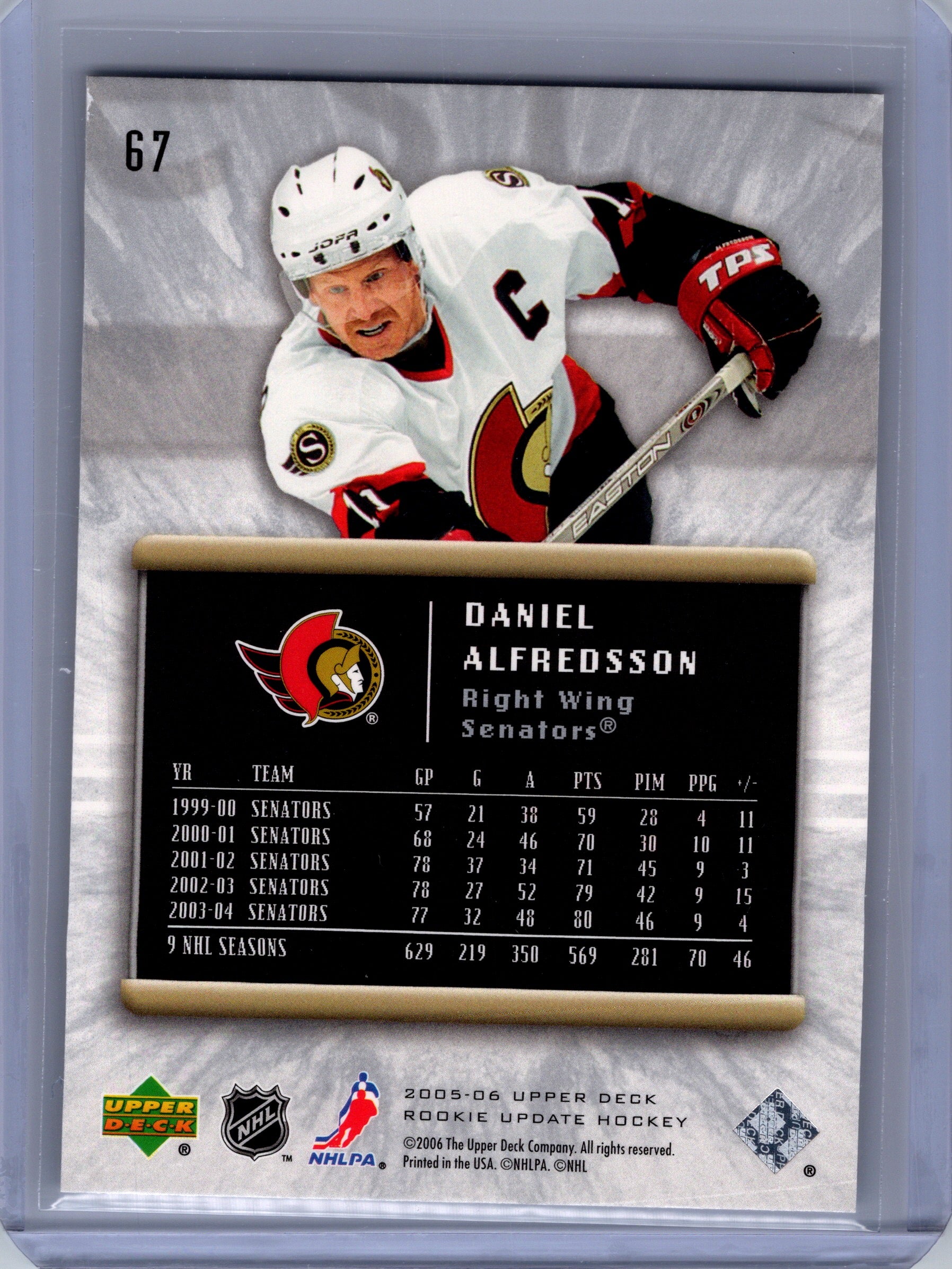 2005-06 Upper Deck Rookie Update #67 Daniel Alfredsson