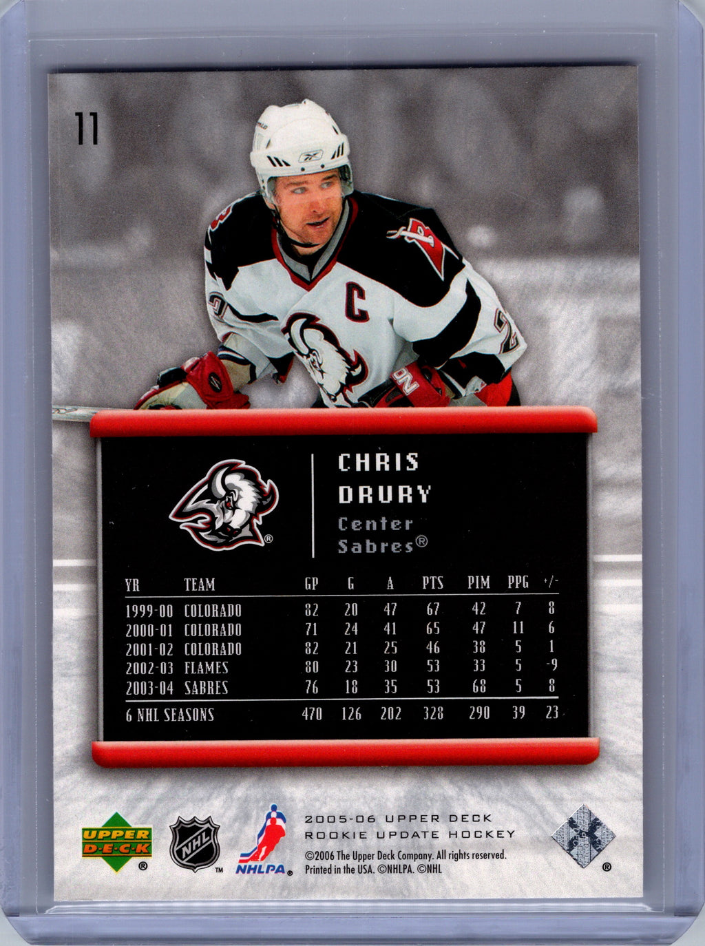 2005-06 Upper Deck Rookie Update #11 Chris Drury